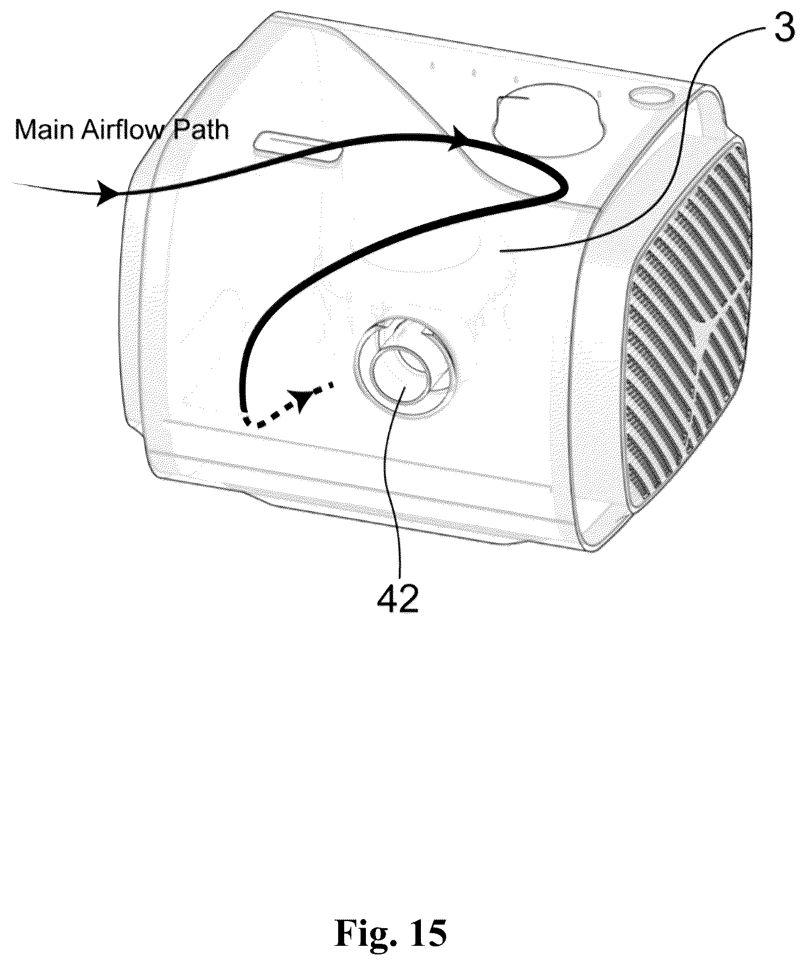 Patent US12403279 Figure 15 – Noise-reducing respiratory device