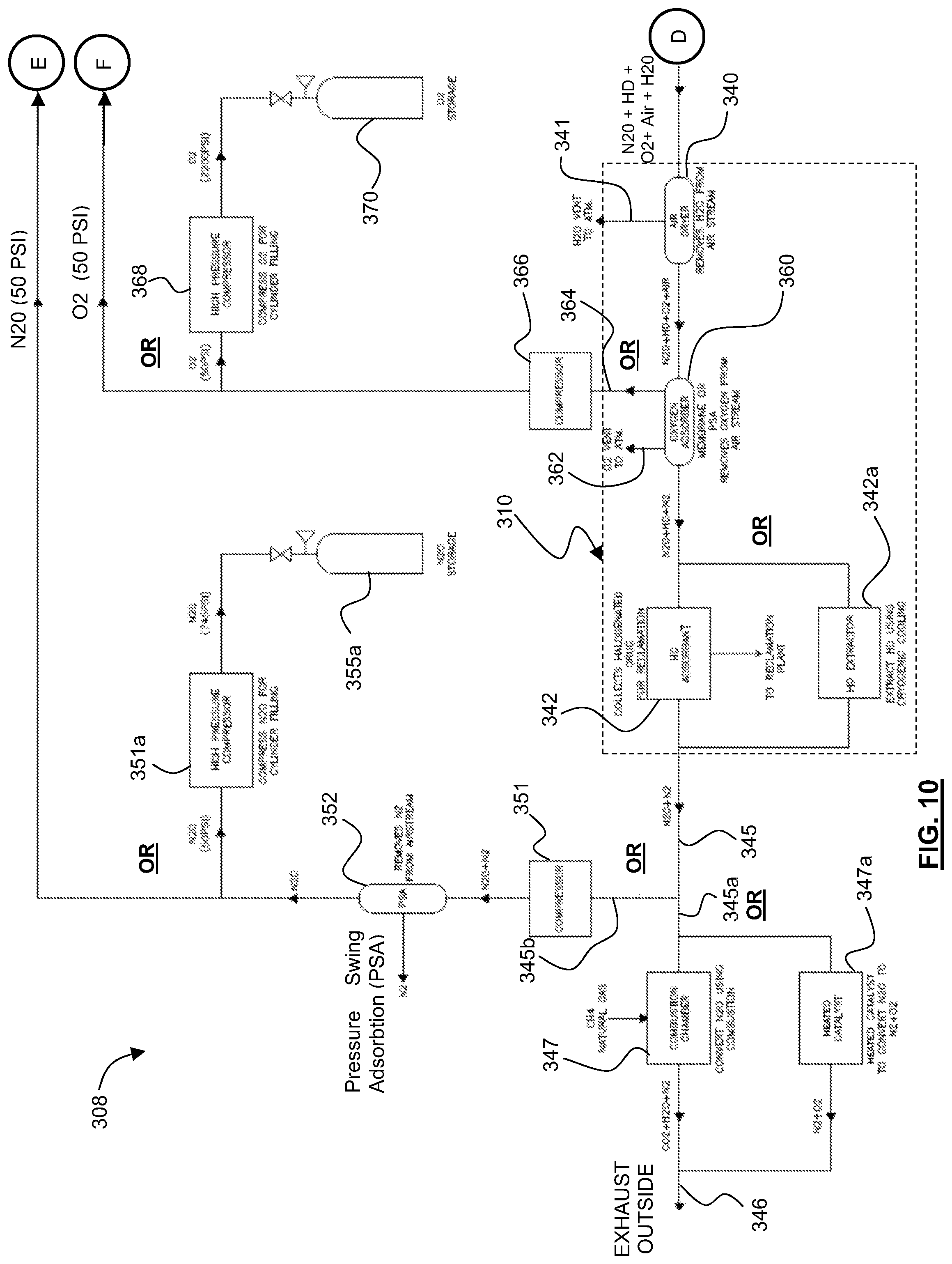 Patent US12403280 Figure 10 – Apparatus, systems and method for collecting and reclaiming anaesthetic agents and for removing nitrous oxide from exhaust gases