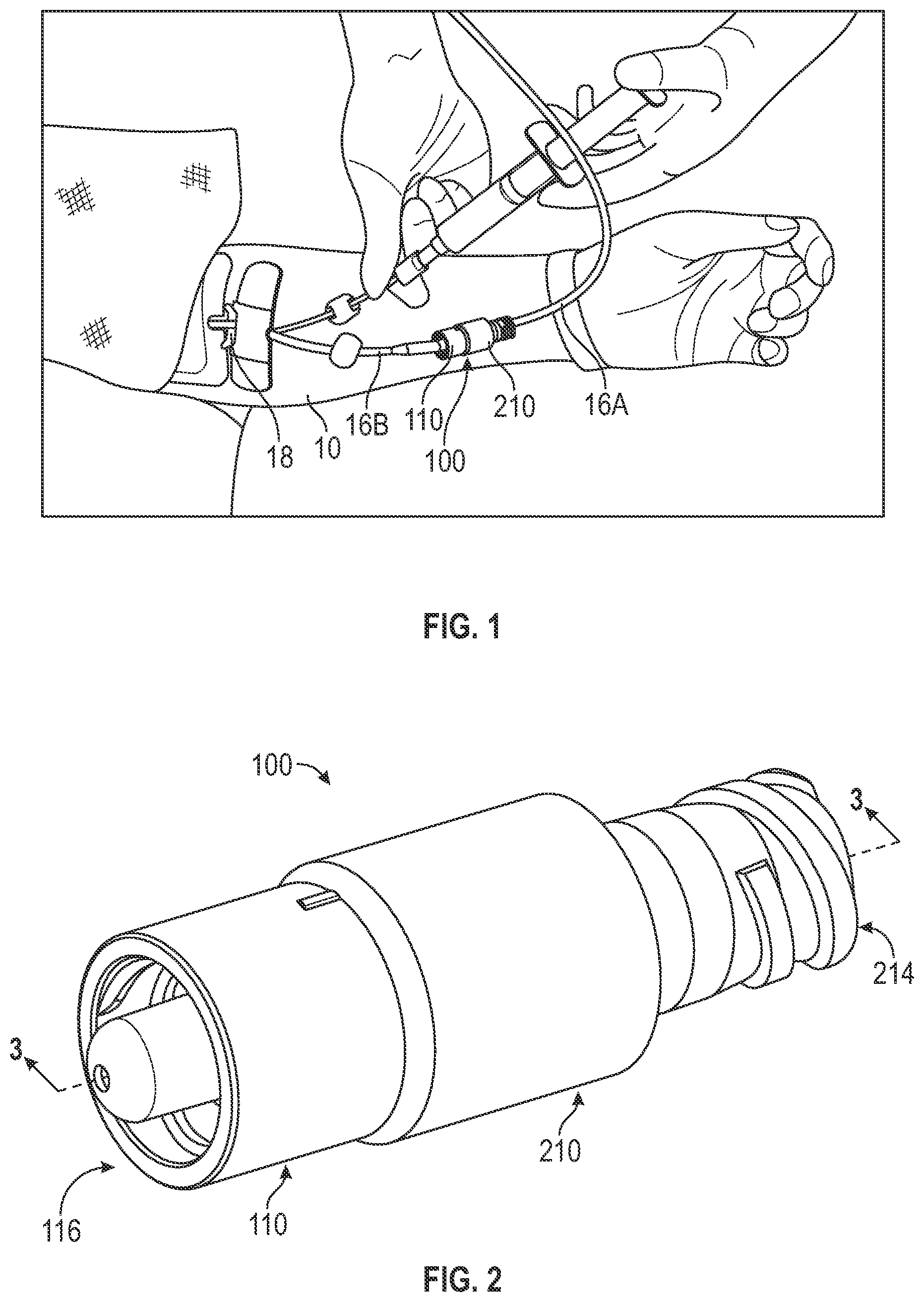 Patent US12403295 Figure 1 – Fluid connector system
