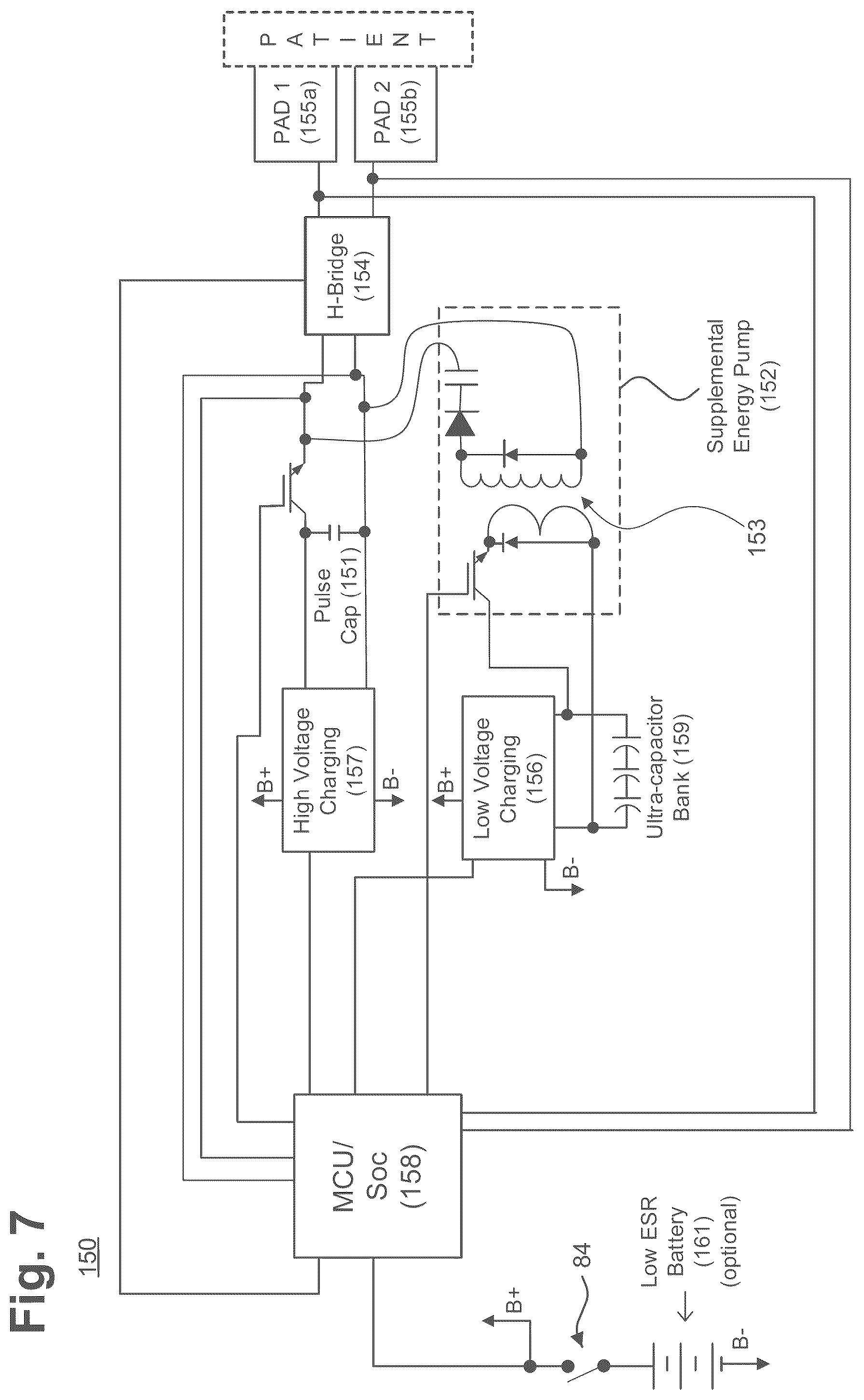 Patent US12403323 Figure 8 – Defibrillation assembly energizable through case opening