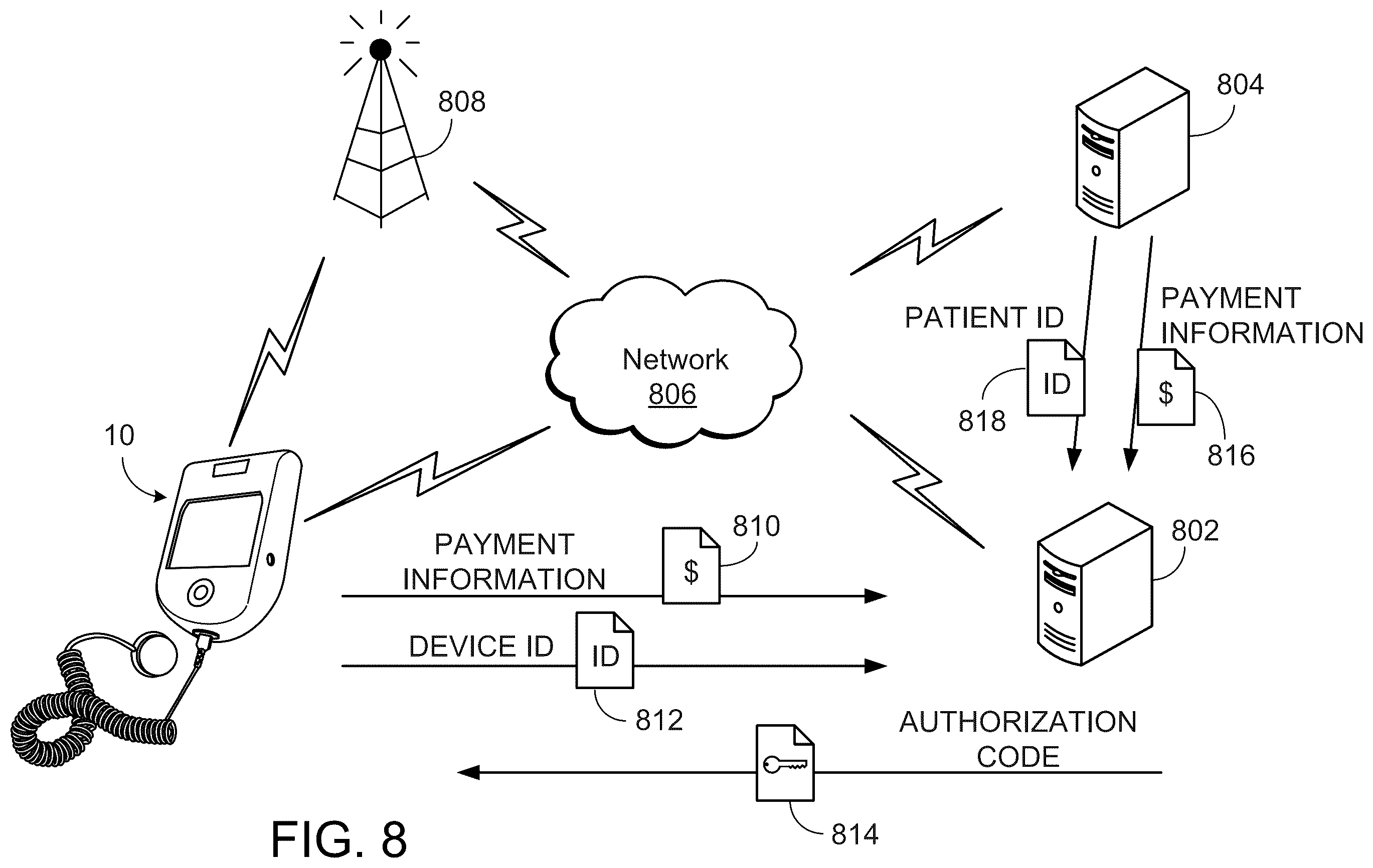Patent US12403331 Figure 8 – Medical device