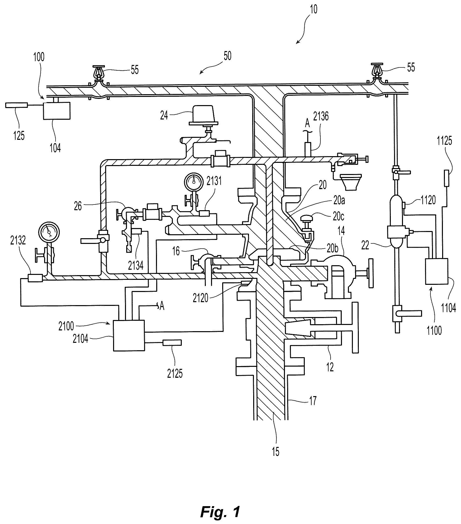 Patent US12403347 Figure 1 – Systems and methods of monitoring temperature in a fire suppression system