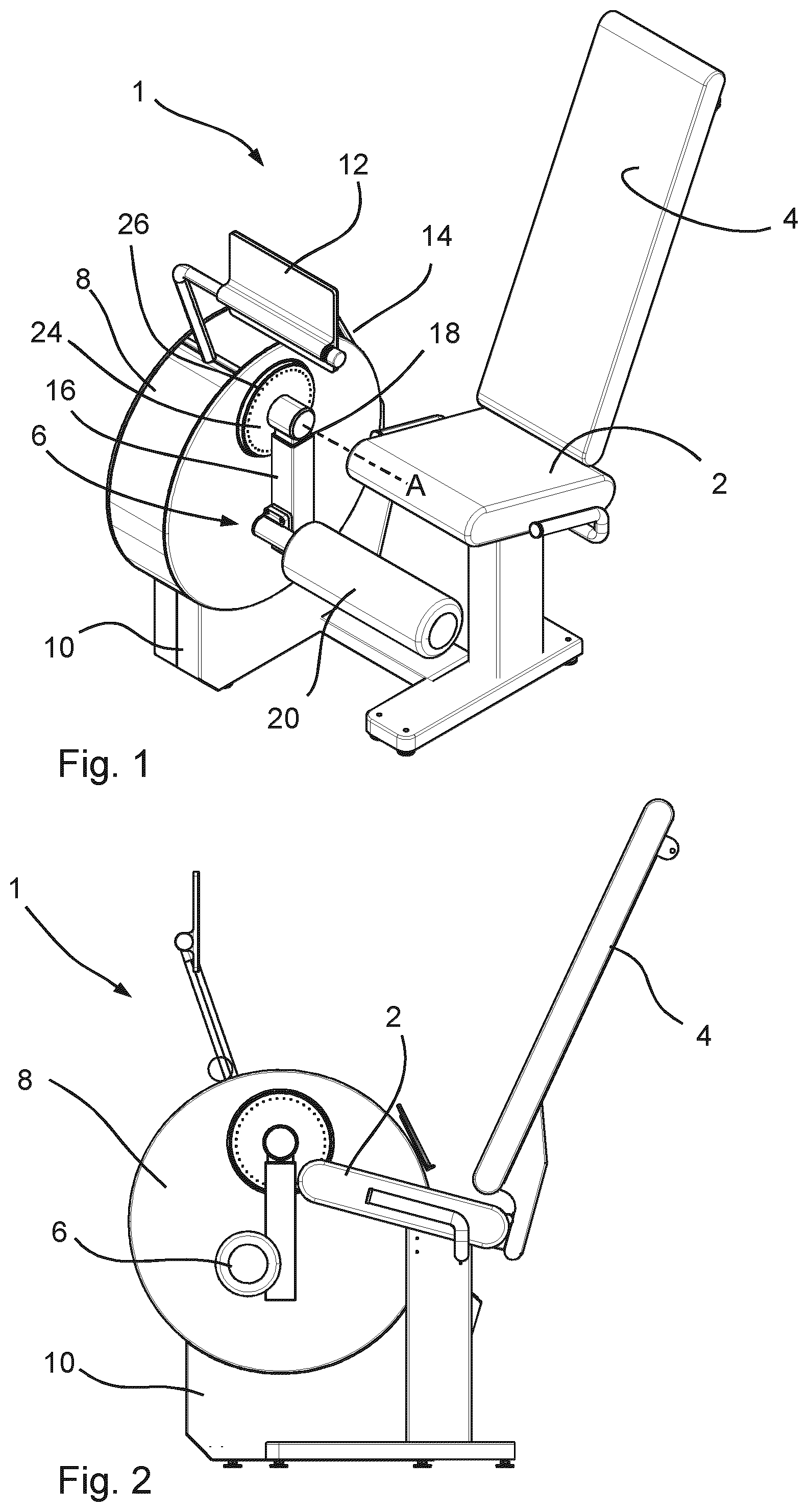 Patent US12403348 Figure 1 – Motorized strength training machine