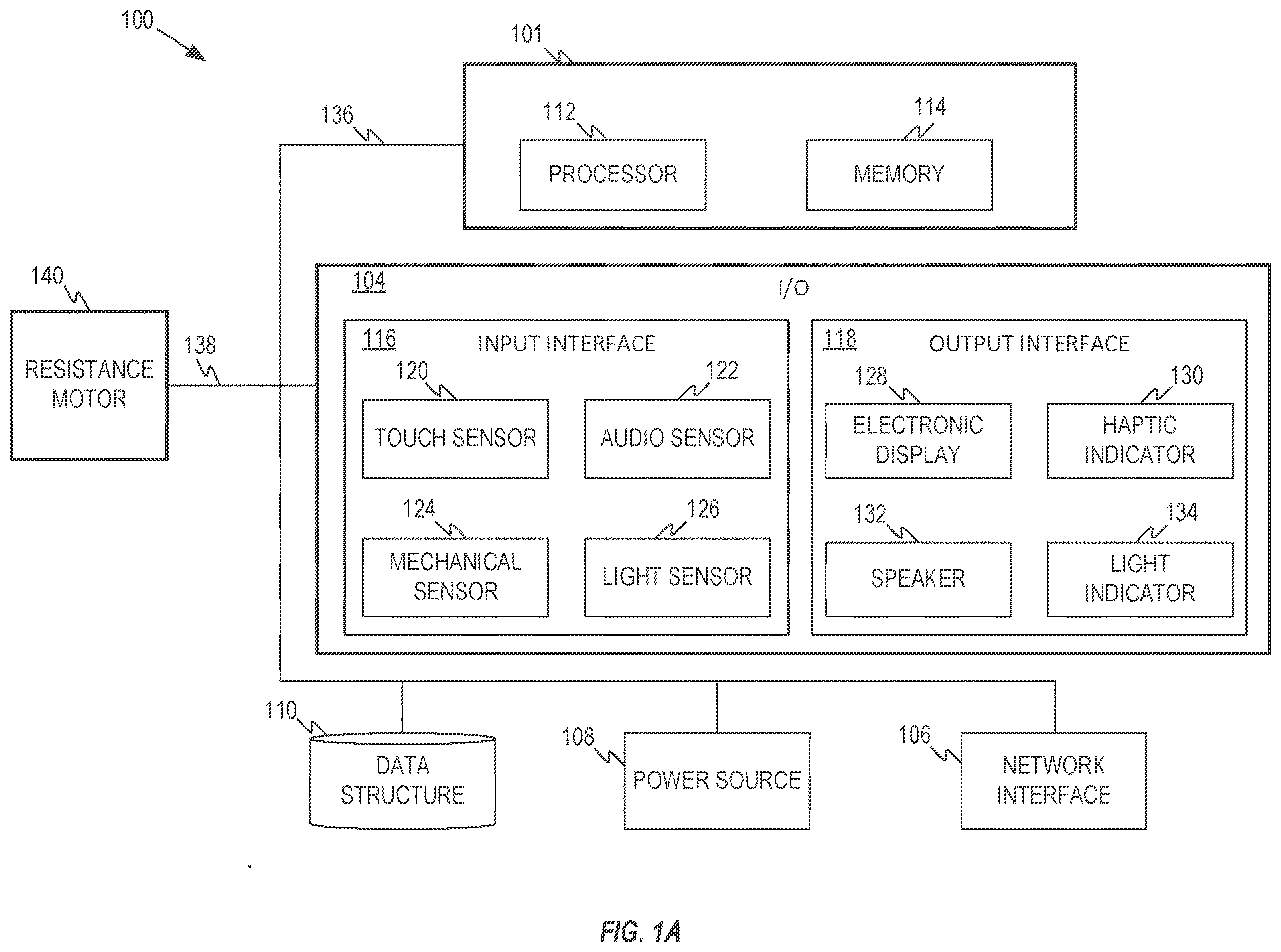 Patent US12403352 — Systems and methods for an electronic wall mounted exercise machine — Figure 1