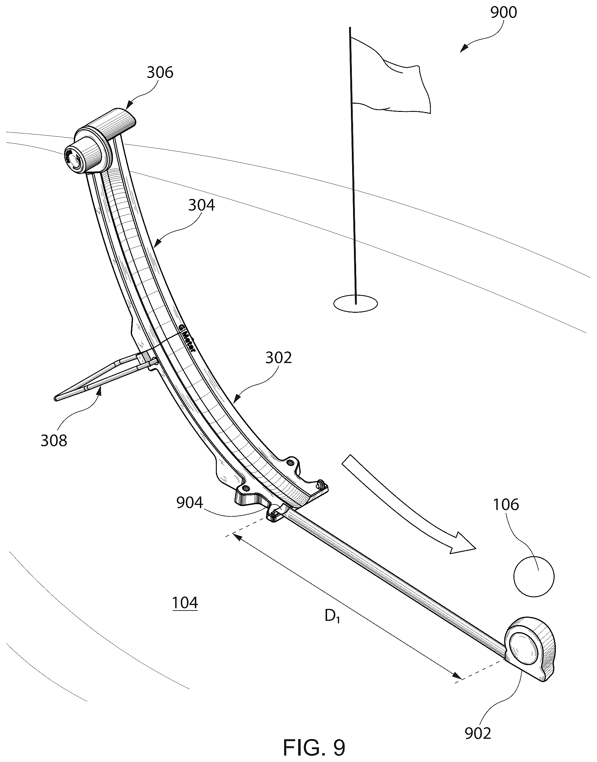 Patent US12403363 Figure 8 – Golf green characteristic indicator