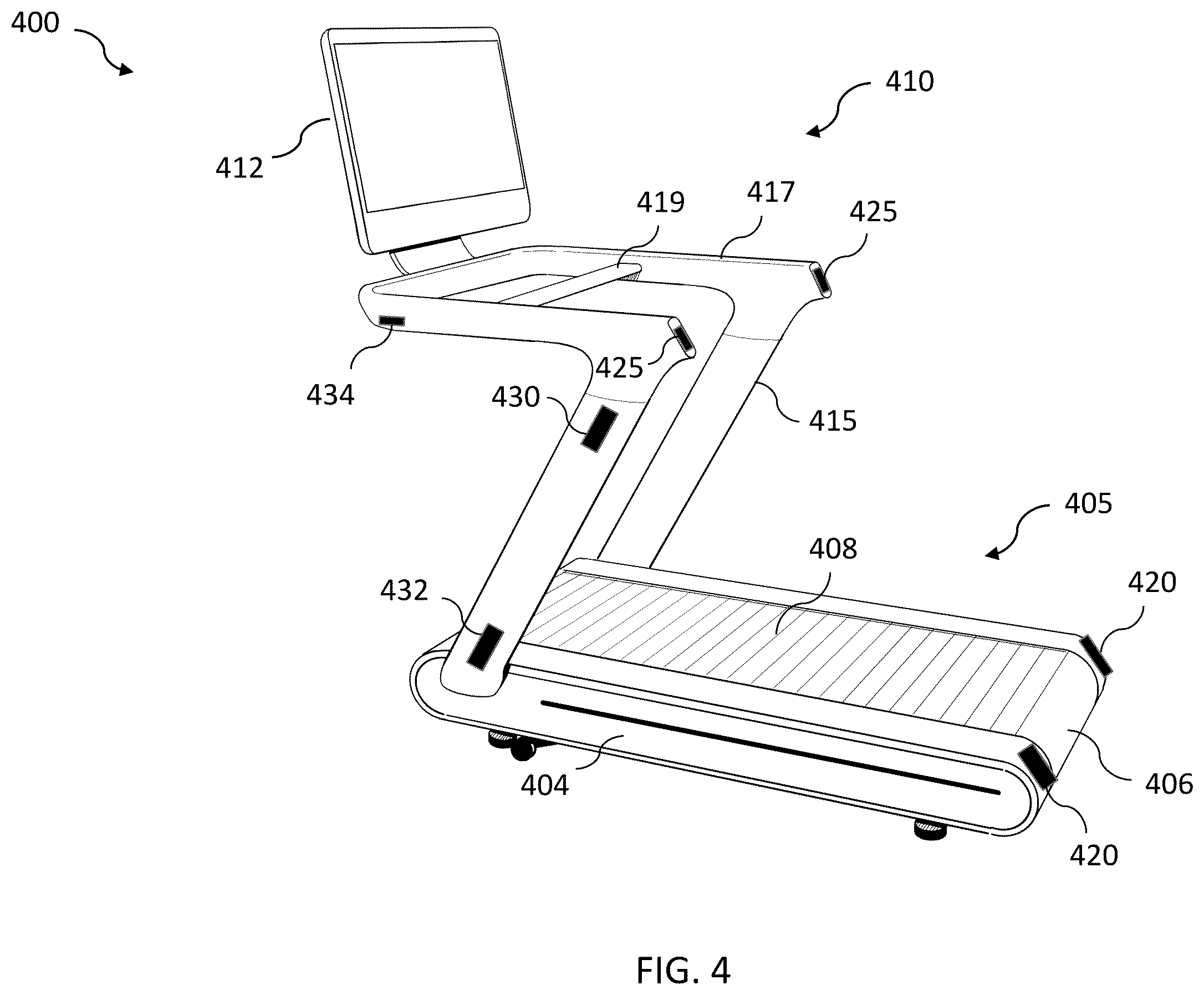 Patent US12403373 Figure 5 – Detecting objects proximate to a treadmill