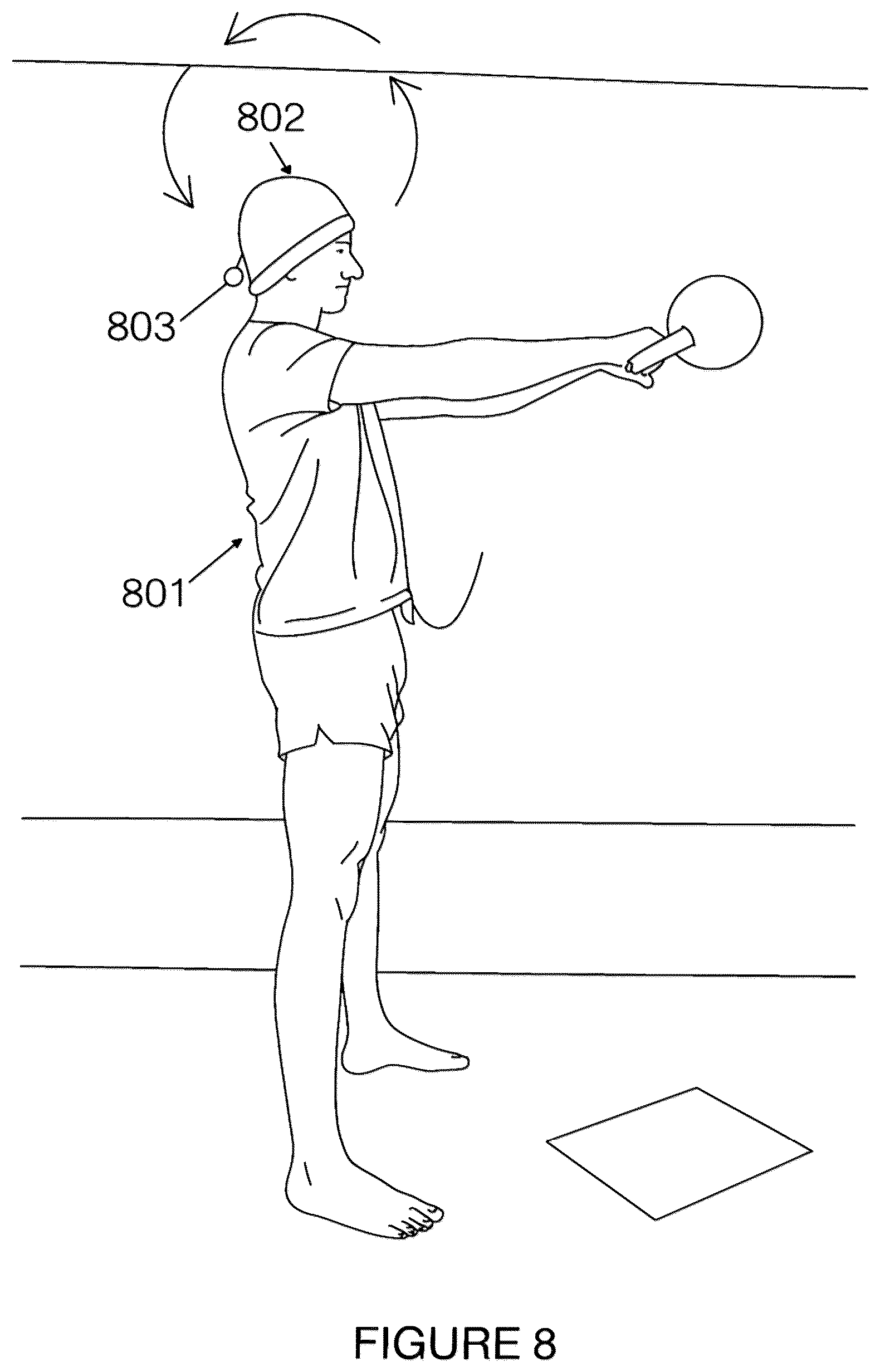 Patent US12403374 Figure 8 – Kettlebell swing hat