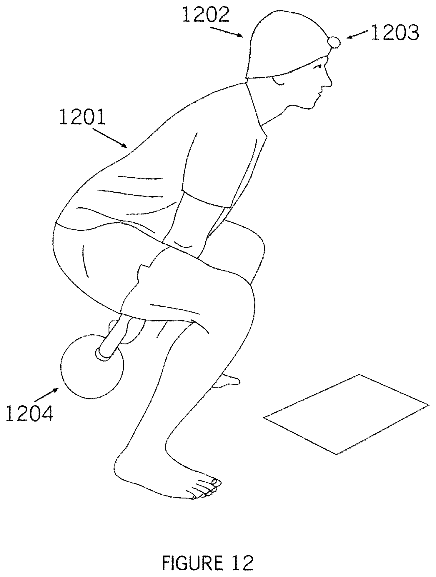Patent US12403374 Figure 12 – Kettlebell swing hat