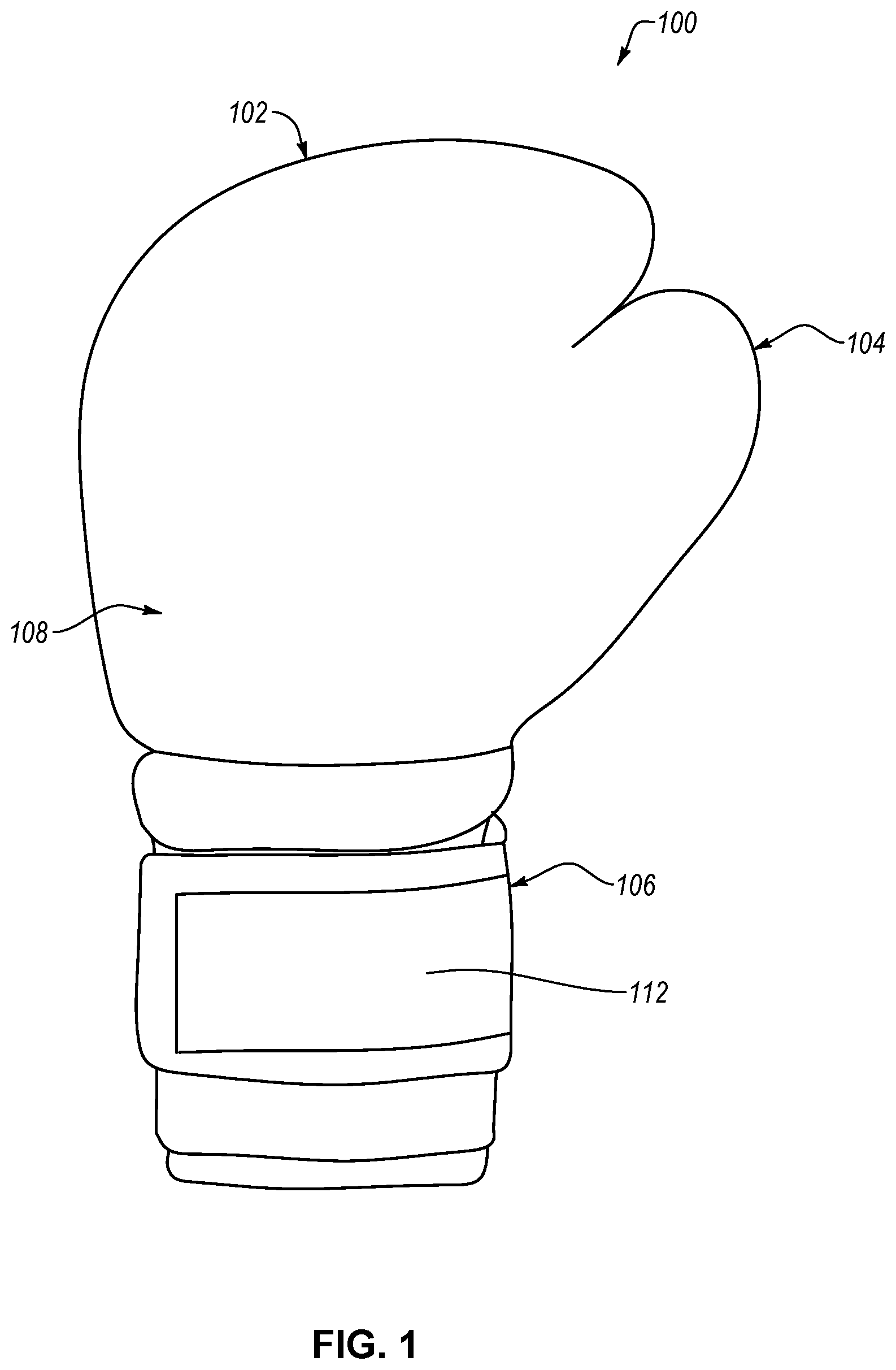 Patent US12403383 Figure 1 – Boxing glove with shock-absorbing lattice