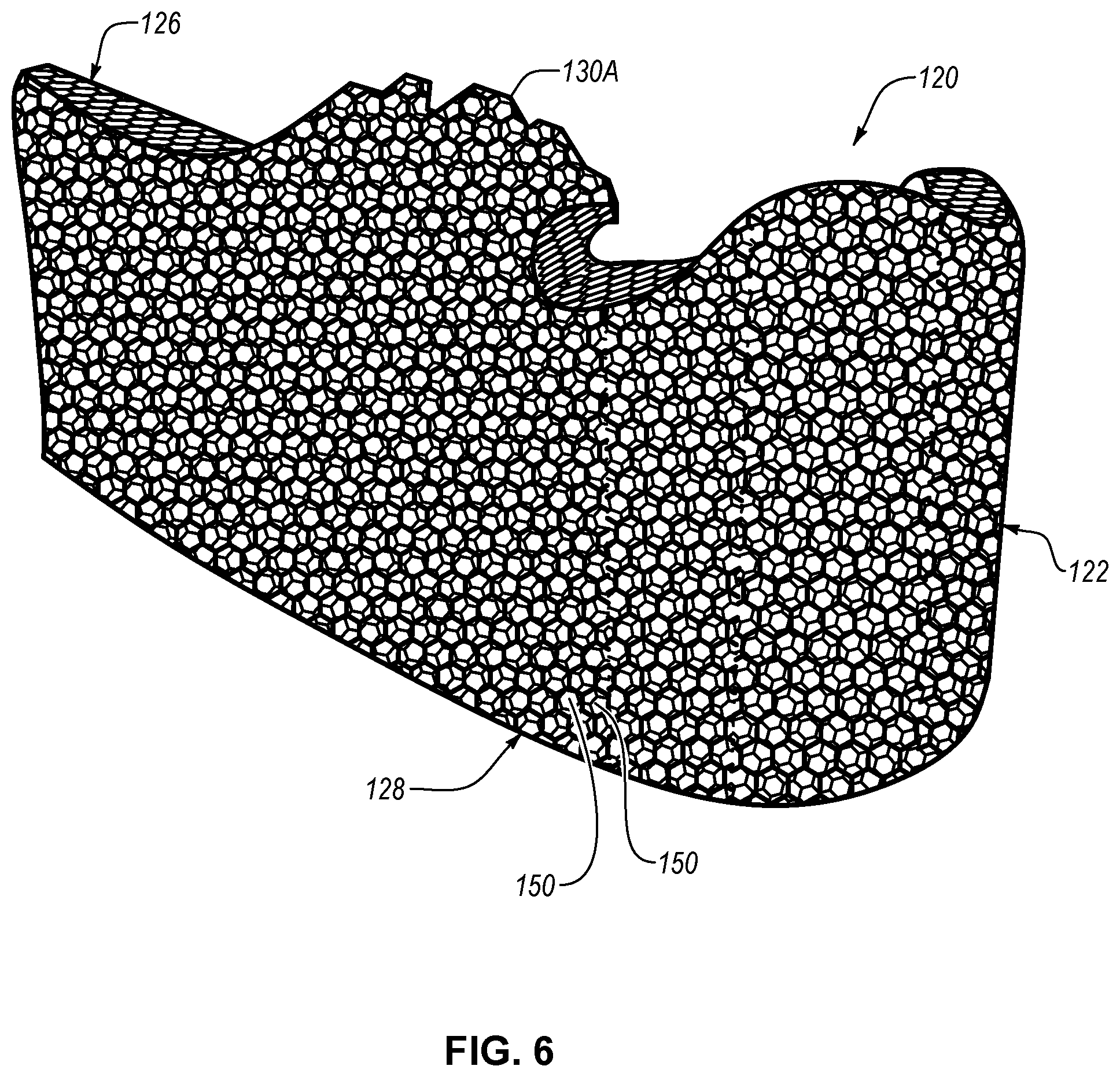 Patent US12403383 Figure 6 – Boxing glove with shock-absorbing lattice