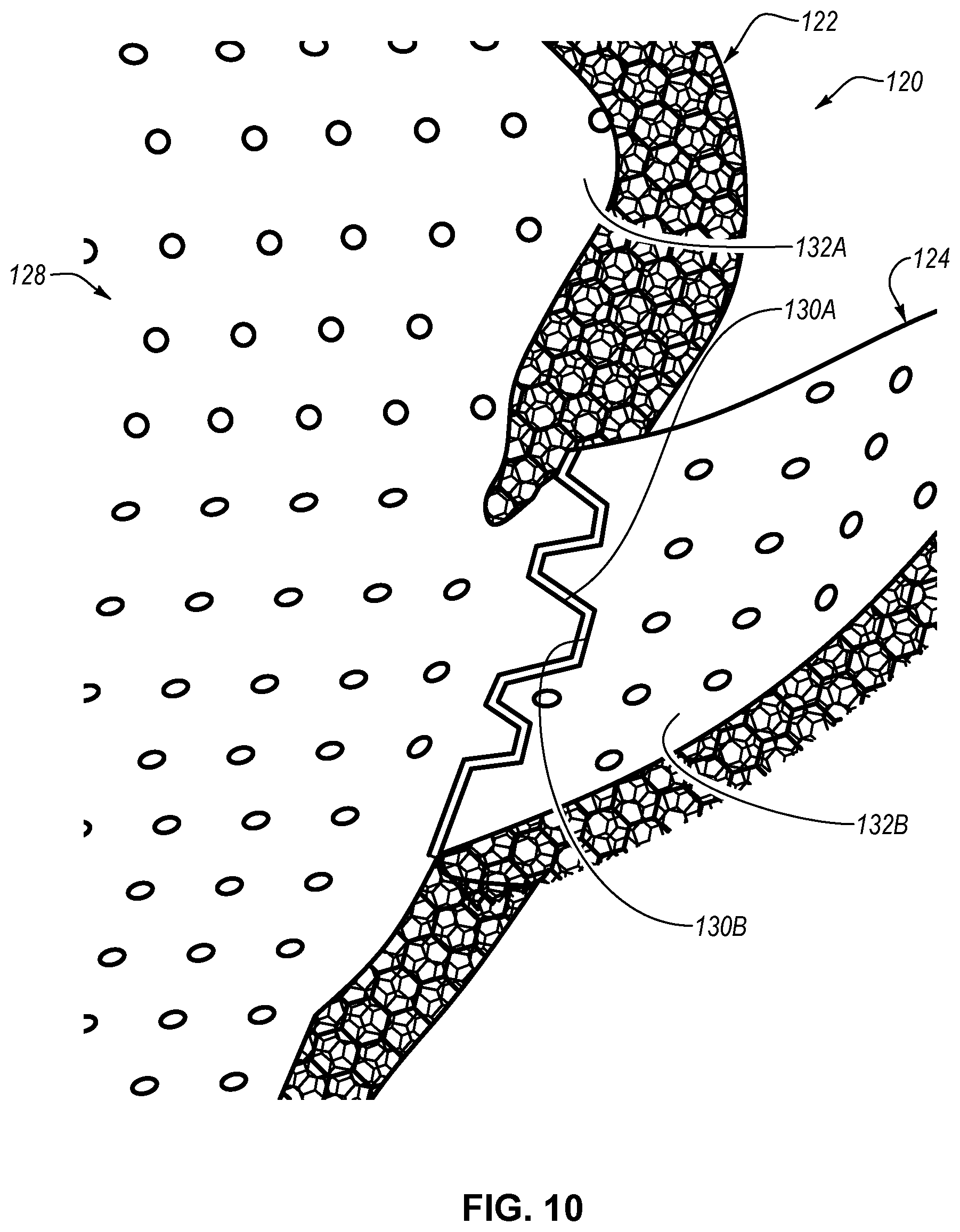 Patent US12403383 Figure 10 – Boxing glove with shock-absorbing lattice