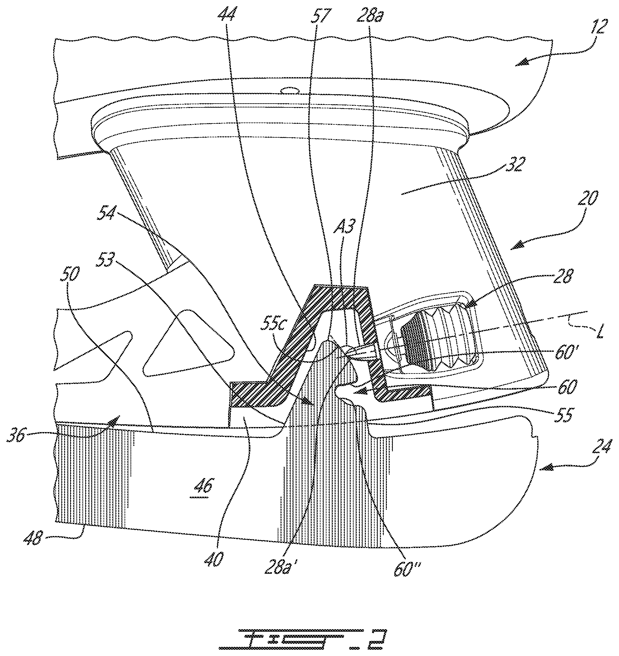Patent US12403384 Figure 2 – Skate blade holder with blade attachment mechanism and blade therefor