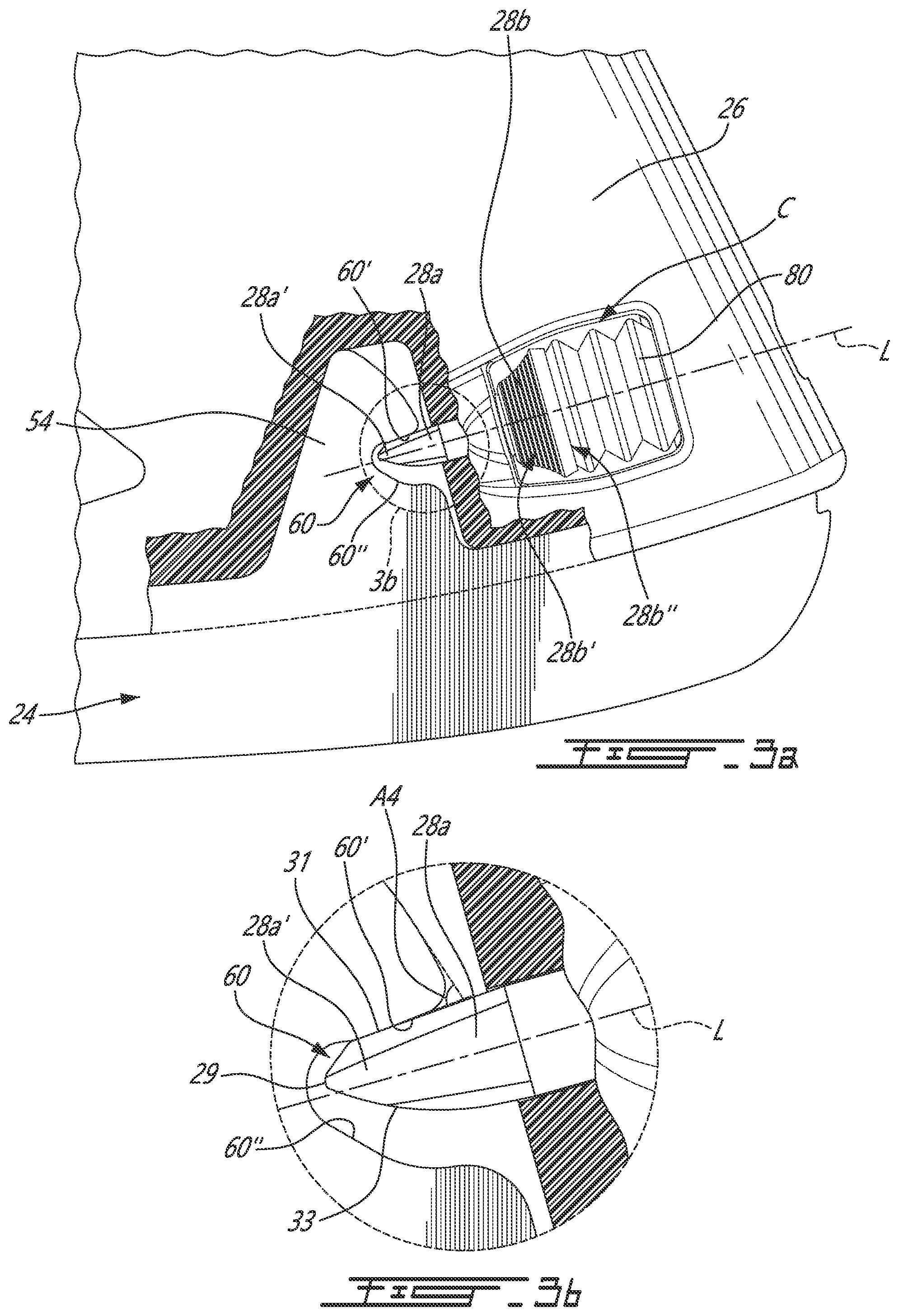 Patent US12403384 Figure 3 – Skate blade holder with blade attachment mechanism and blade therefor