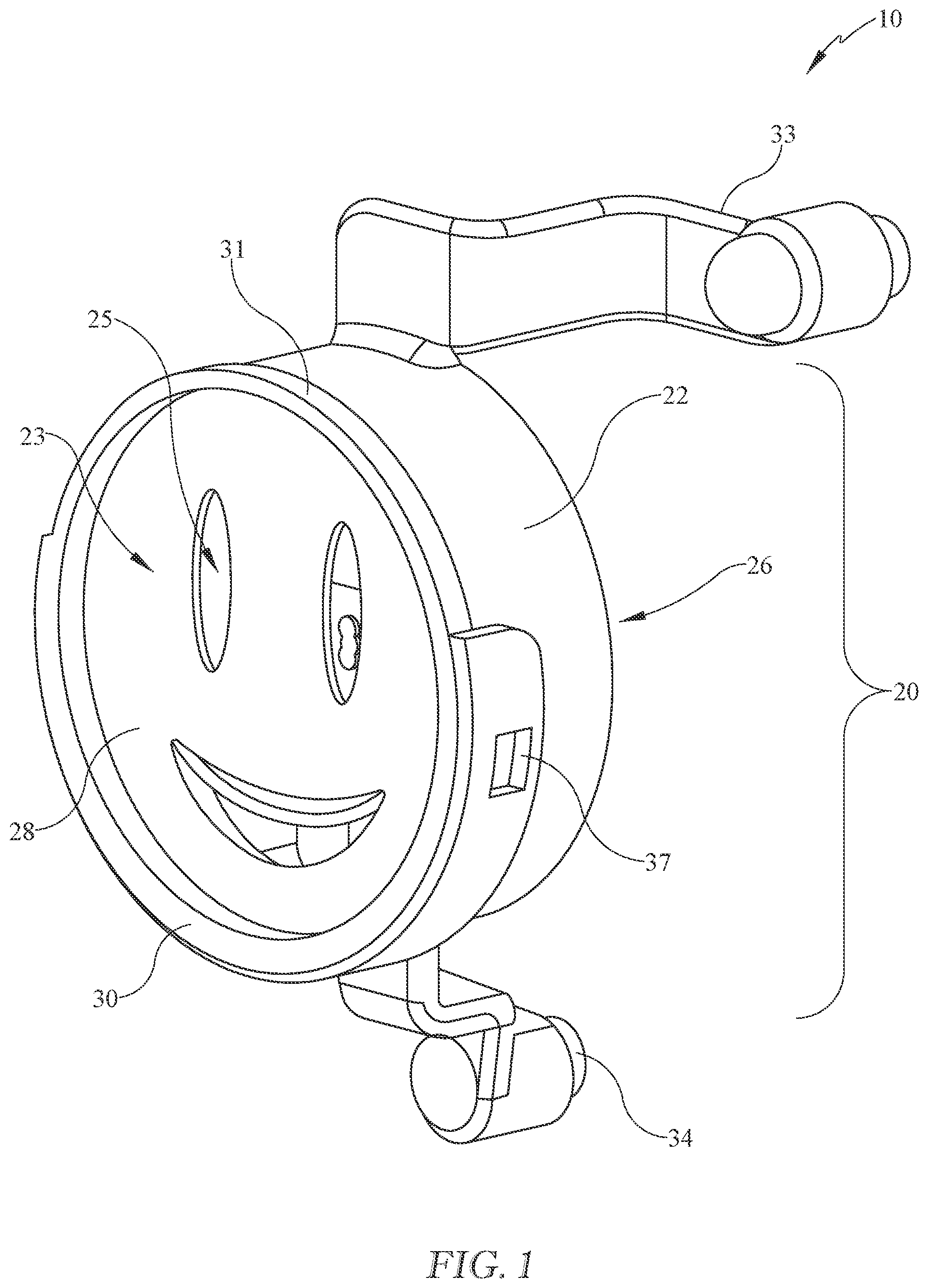 Patent US12403411 Figure 1 – Animated bubble toy customizable and activated by the attachment of an accessory