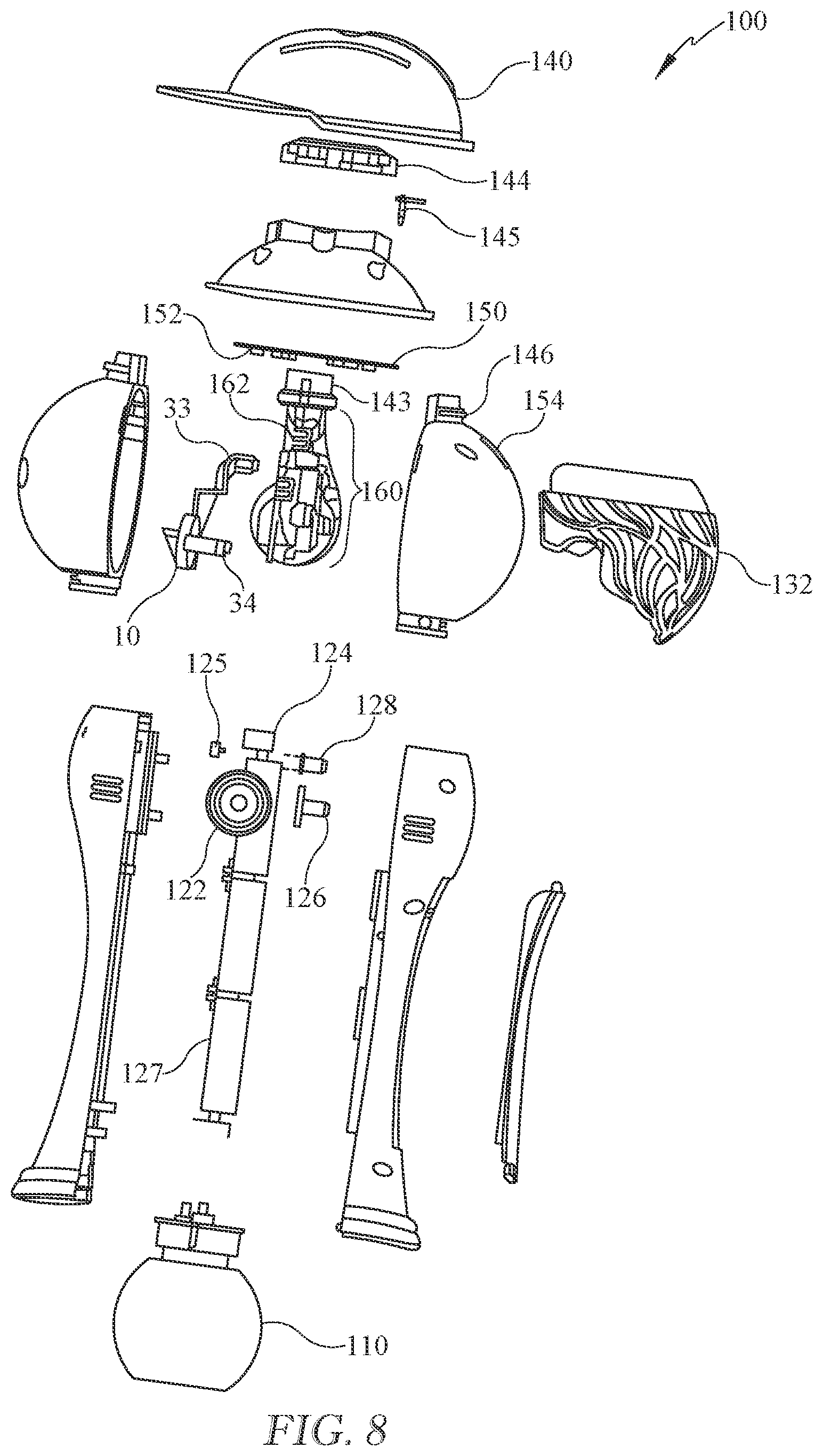 Patent US12403411 Figure 8 – Animated bubble toy customizable and activated by the attachment of an accessory