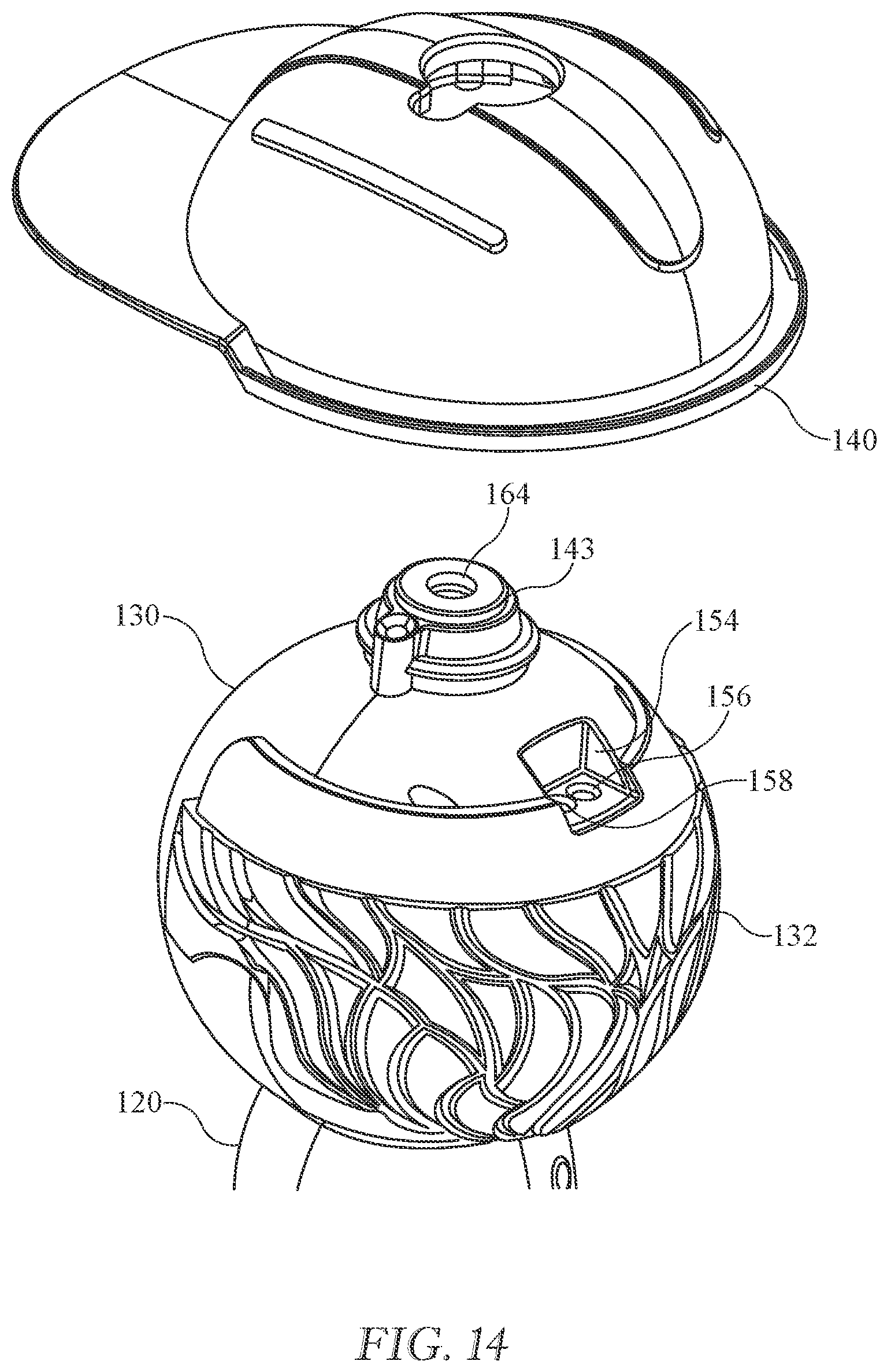 Patent US12403411 Figure 14 – Animated bubble toy customizable and activated by the attachment of an accessory