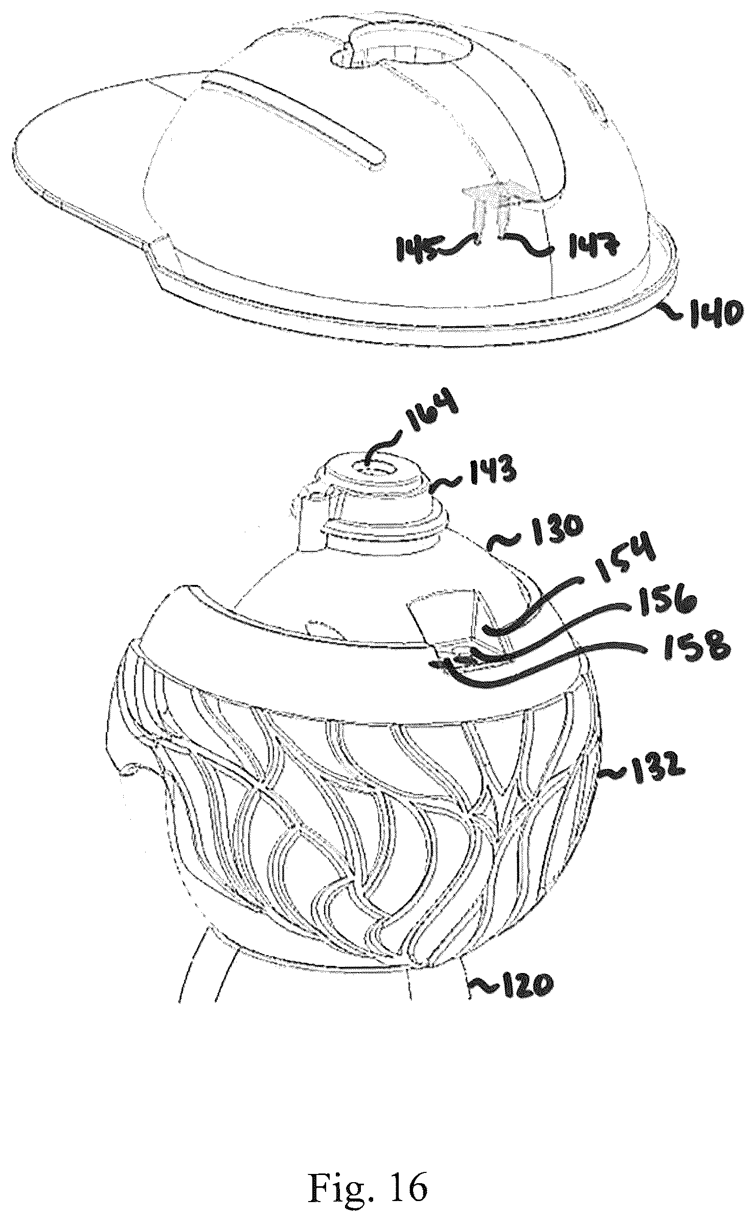 Patent US12403411 Figure 16 – Animated bubble toy customizable and activated by the attachment of an accessory