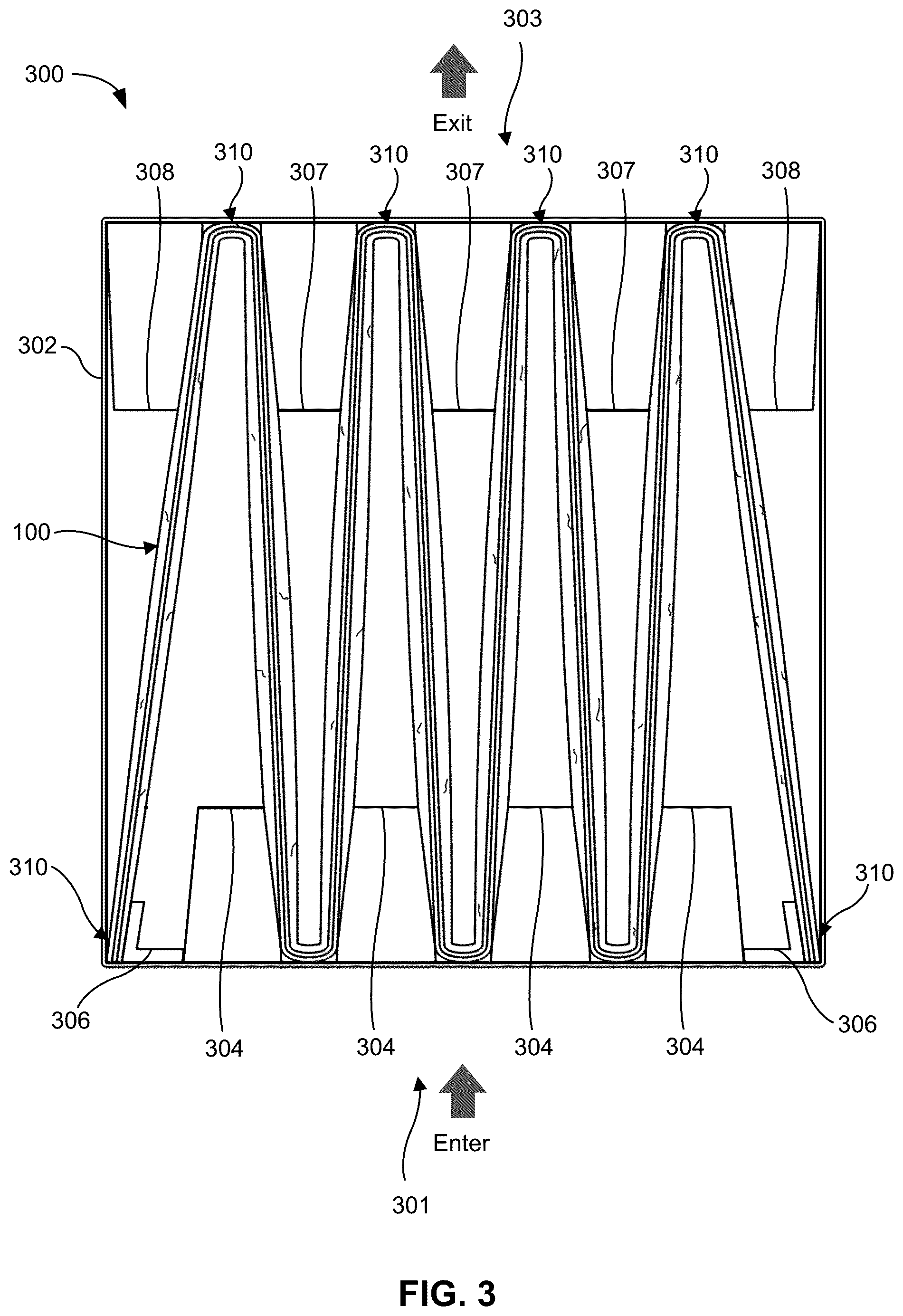 Patent US12403420 Figure 3 – Filter and filter assembly for paint overspray capture