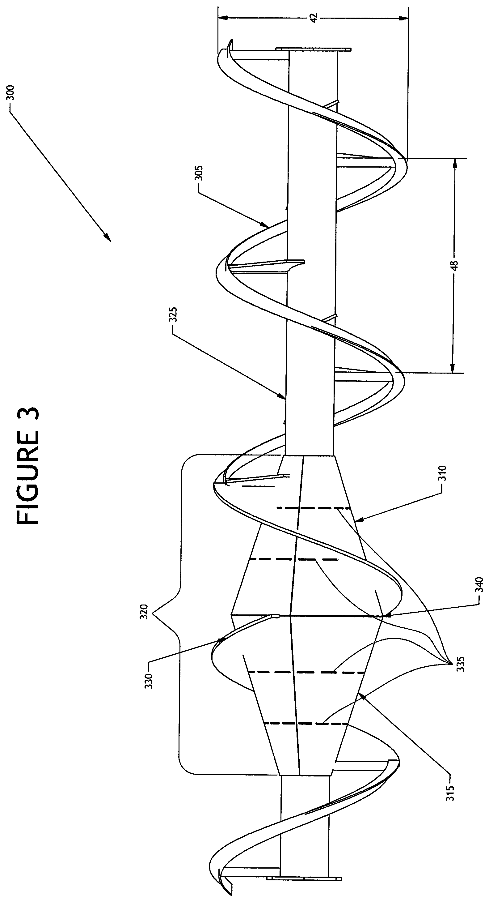 Patent US12403431 Figure 3 – Coned auger