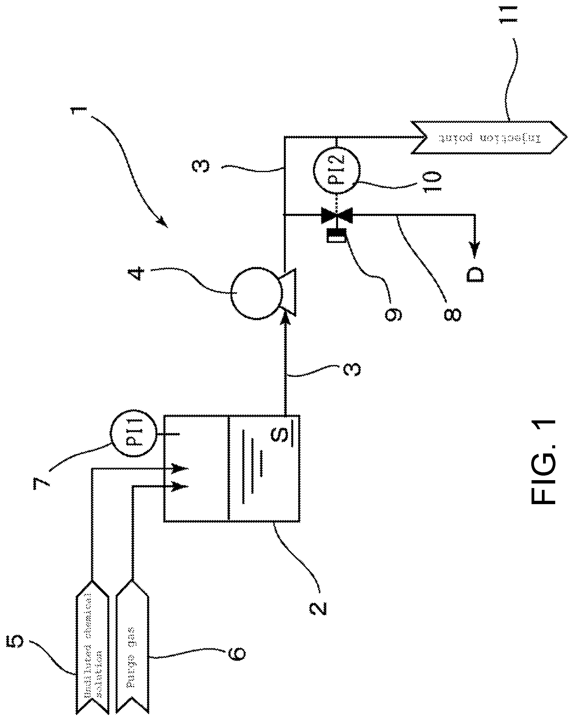 Patent US12403433 Figure 1 – Dilute chemical solution production device