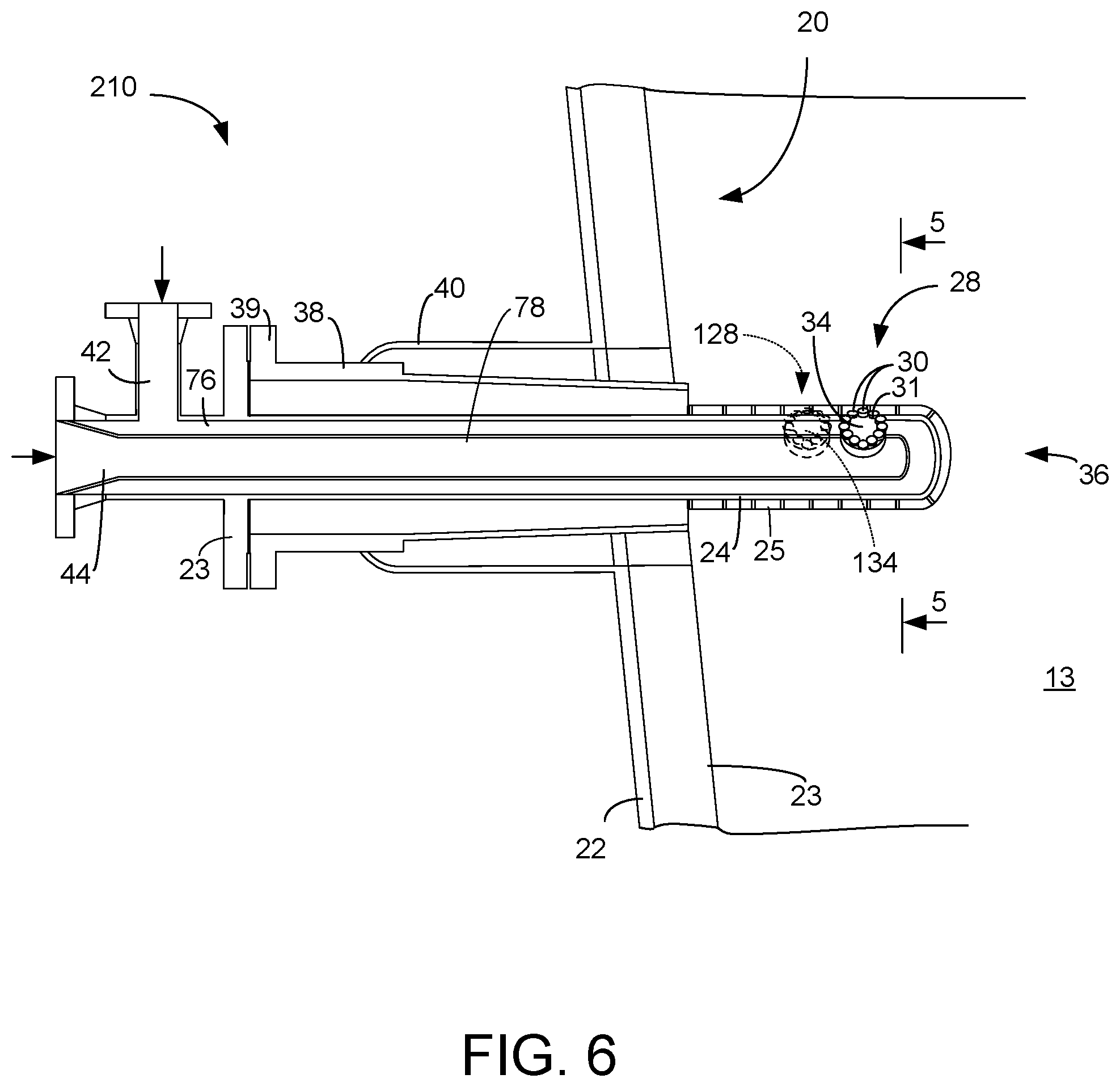 Patent US12403440 Figure 5 – Apparatus for distributing feed with a cluster of orifices on a side of the distributor