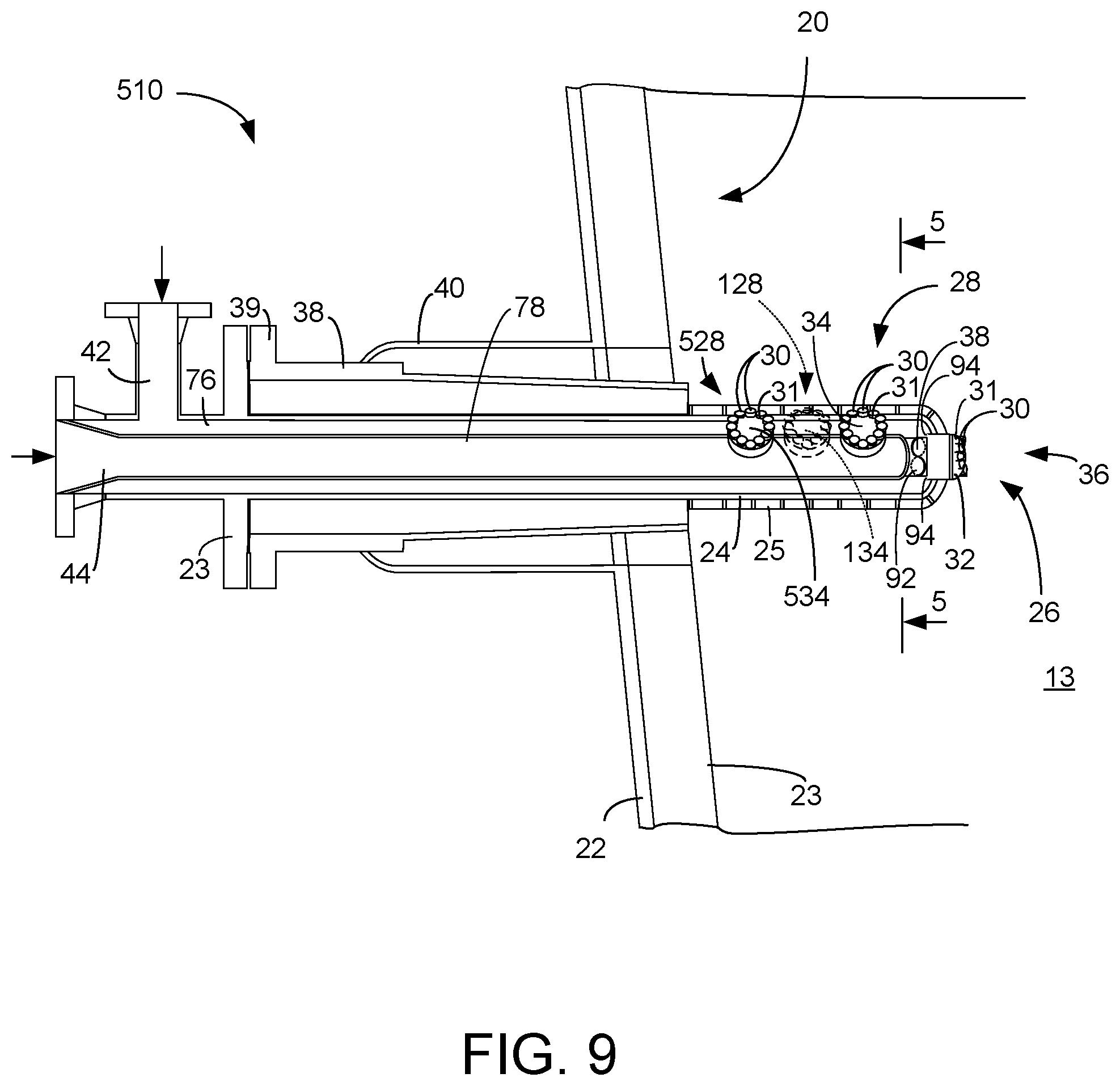 Patent US12403440 Figure 8 – Apparatus for distributing feed with a cluster of orifices on a side of the distributor