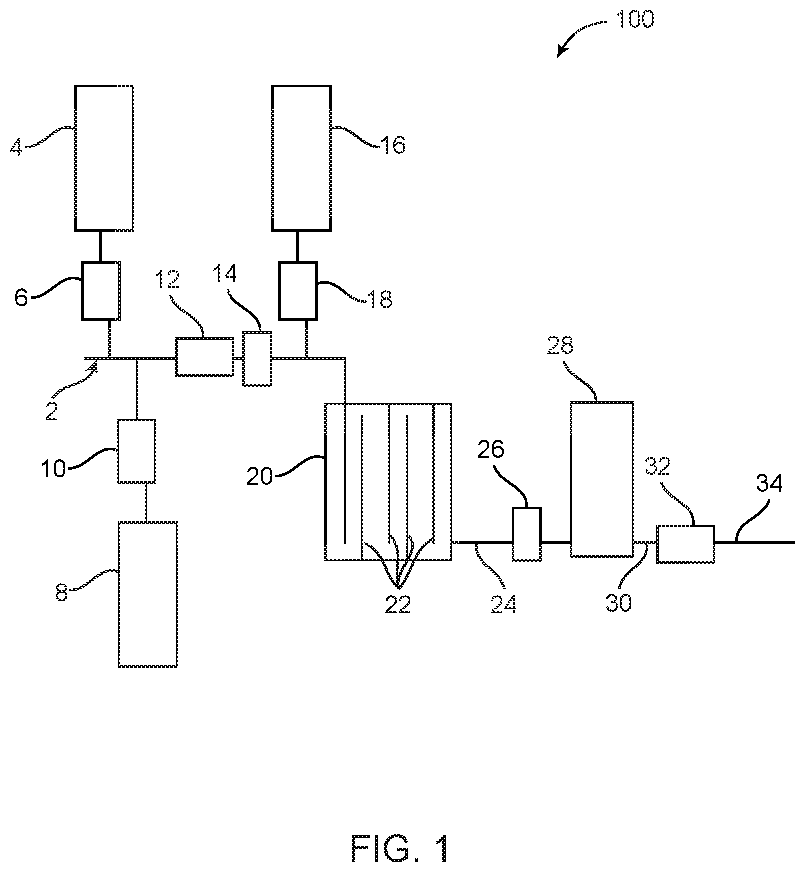 Patent US12403444 — Controlled production of aqueous halogen solutions with varying compositions — Figure 1