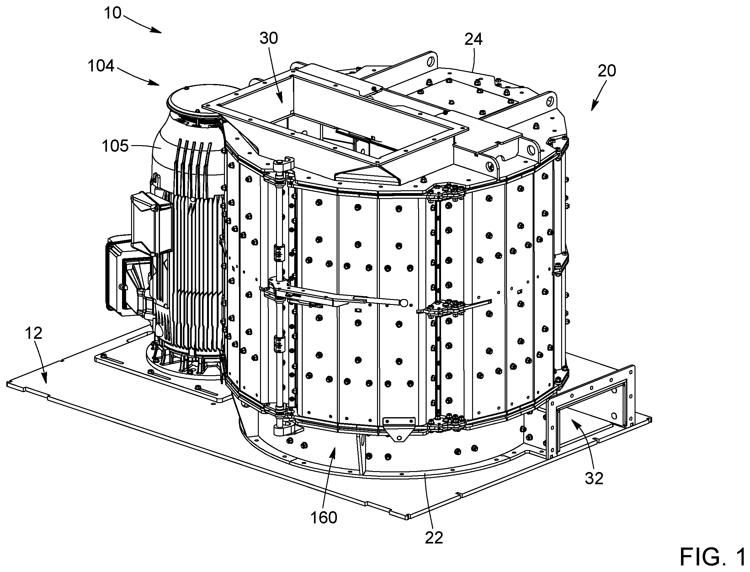 Patent US12403481 Figure 1 – Pulverizer with output flow control and methods for controlling output flow in a pulverizer