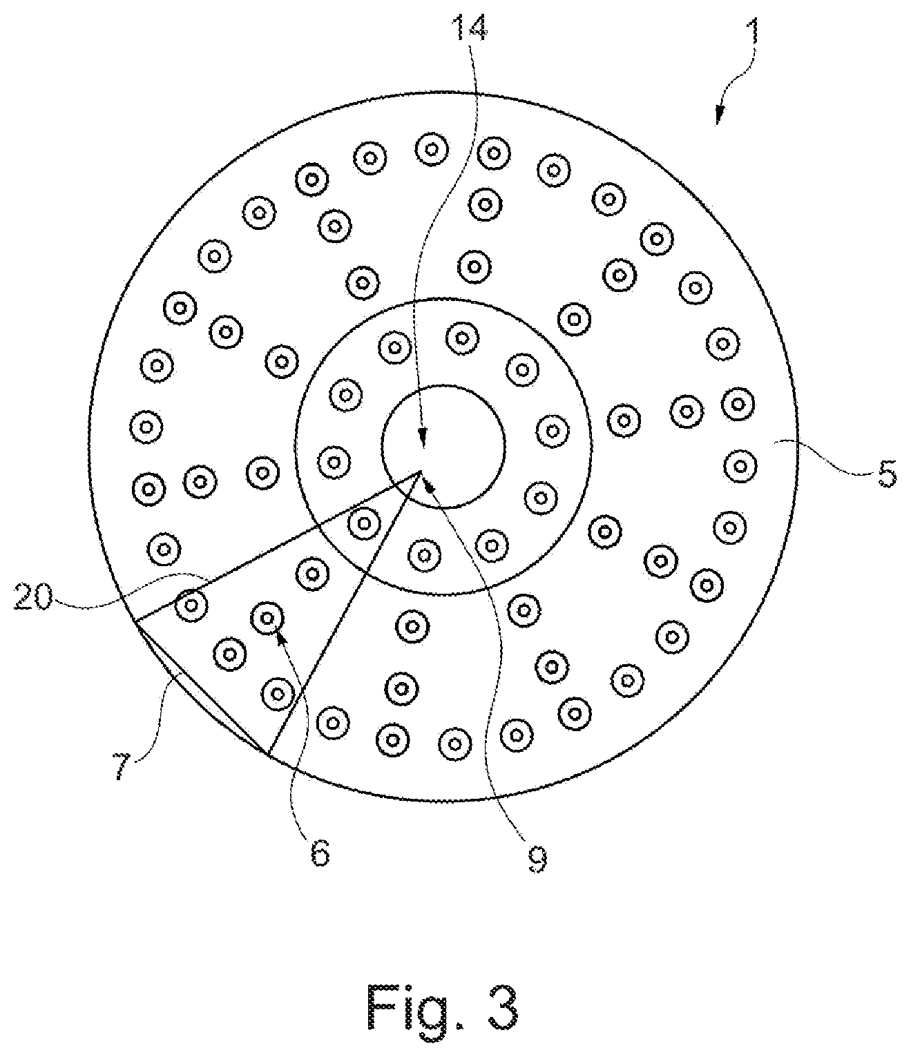 Patent US12403485 Figure 2 – Sanitary shower with a pulsation disc