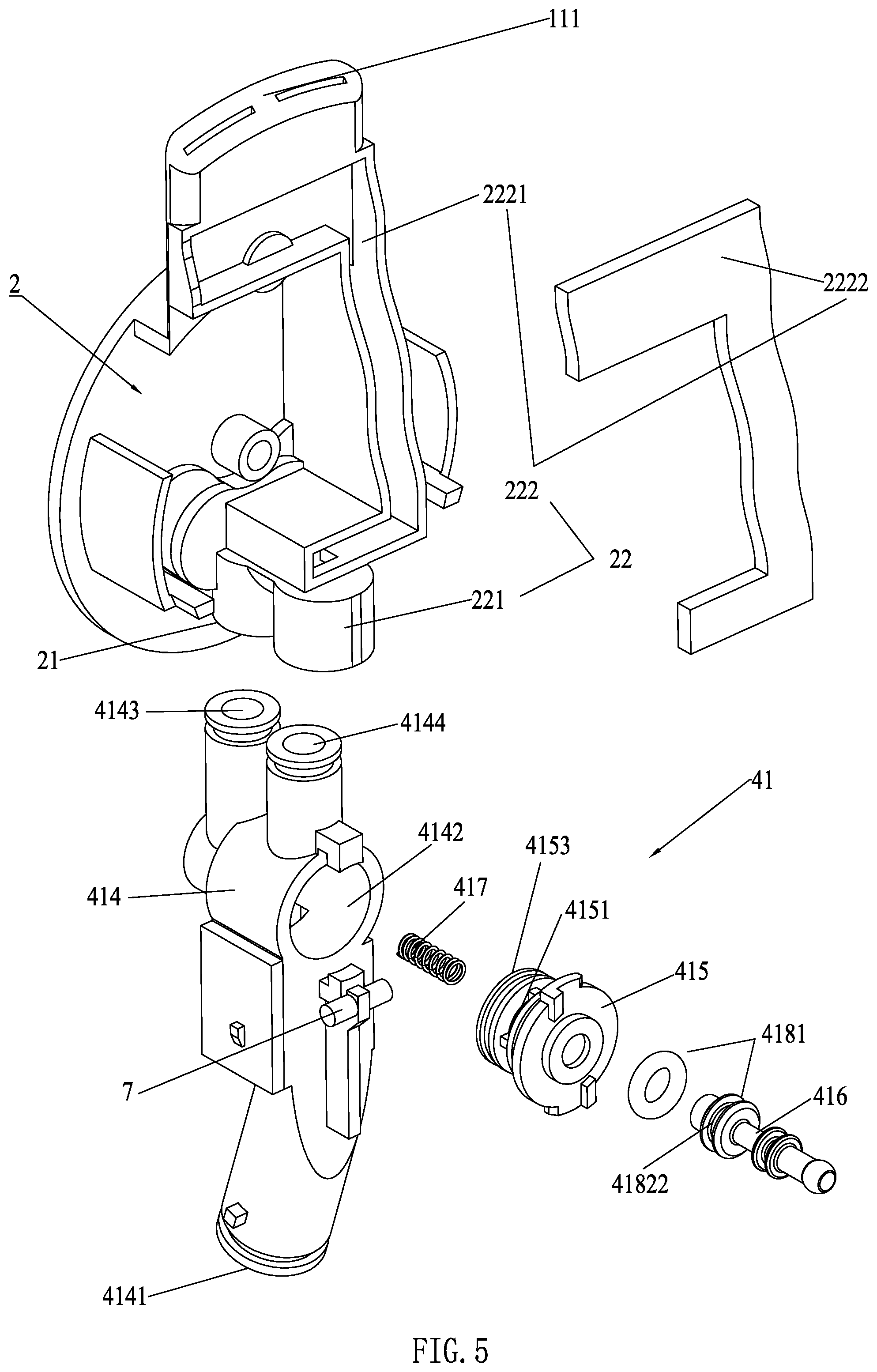 Patent US12403487 Figure 5 – Multifunctional handheld shower