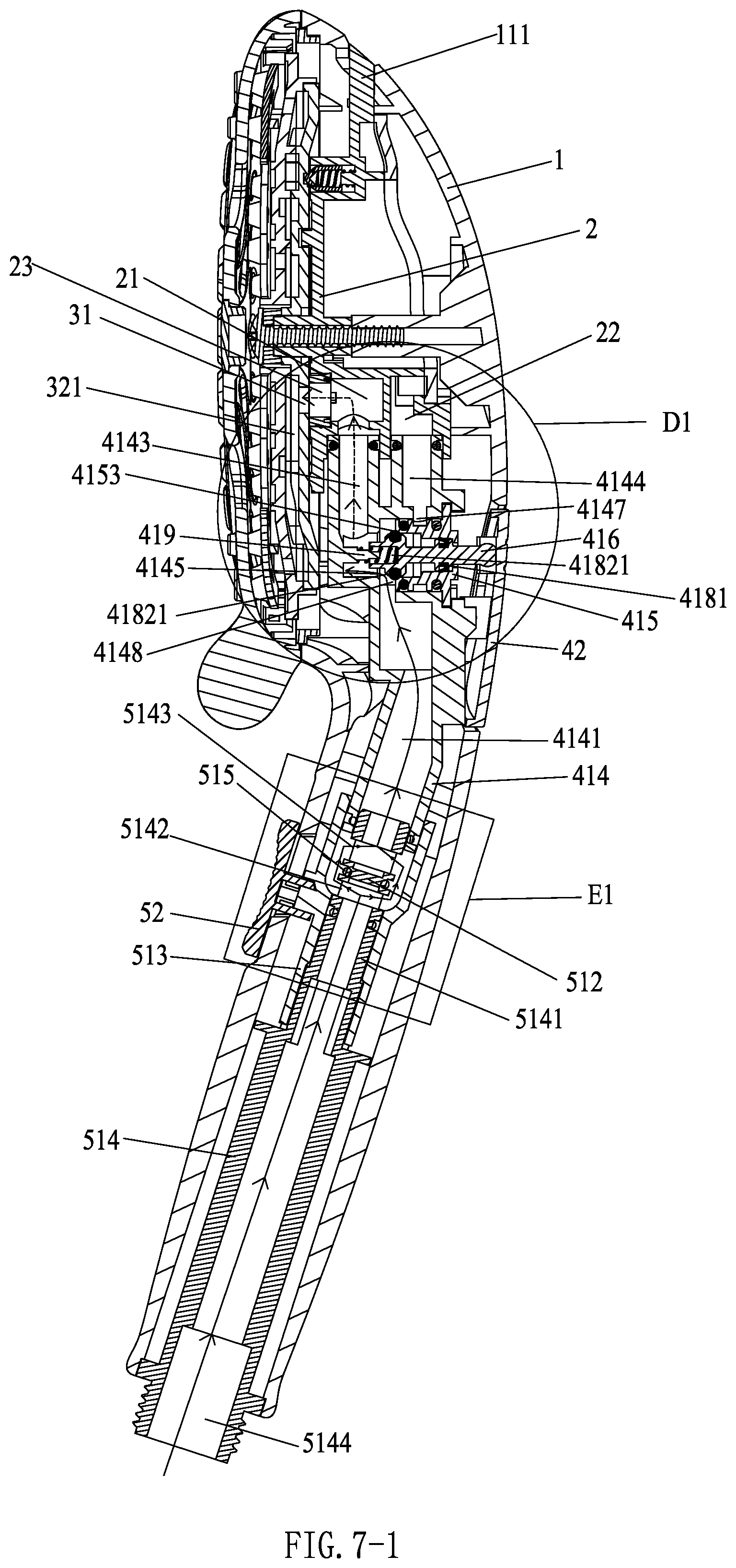 Patent US12403487 Figure 7 – Multifunctional handheld shower