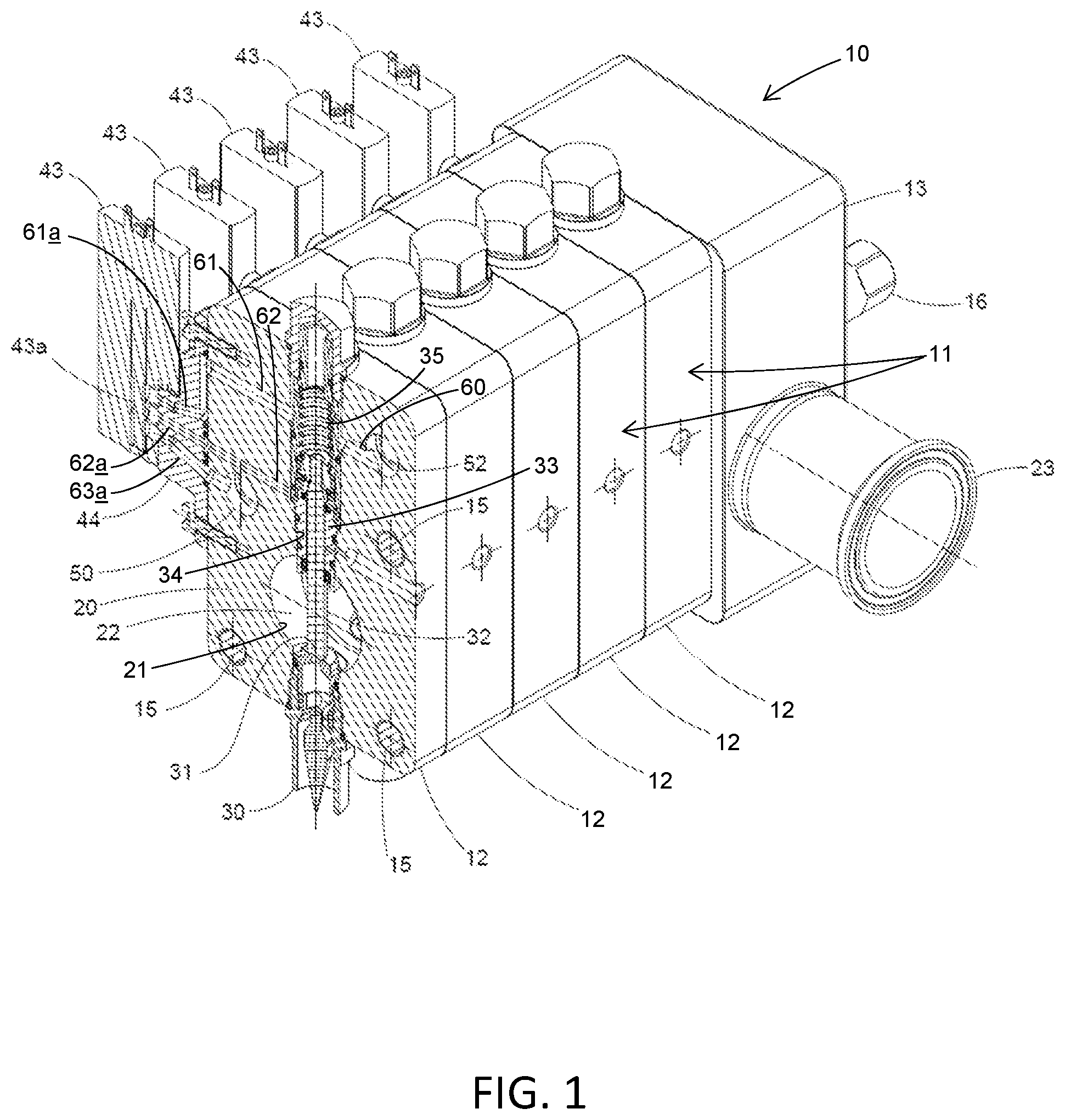 Patent US12403488 — Liquid dispensing system with pressurized air operated liquid control pistons — Figure 1