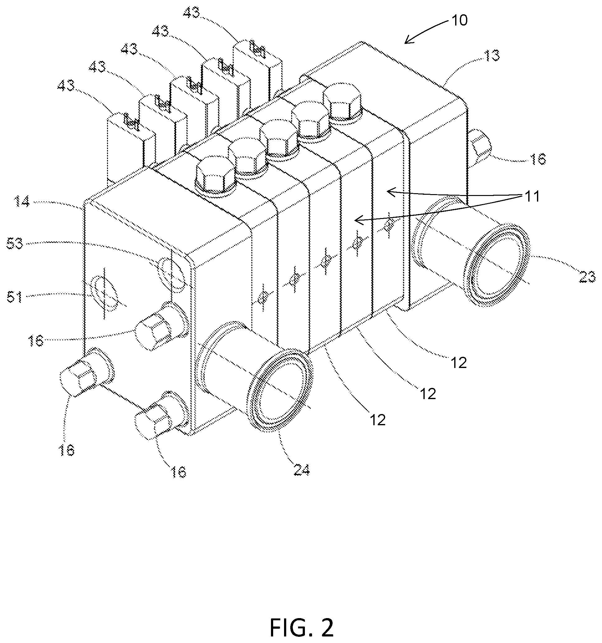 Patent US12403488 Figure 2 – Liquid dispensing system with pressurized air operated liquid control pistons