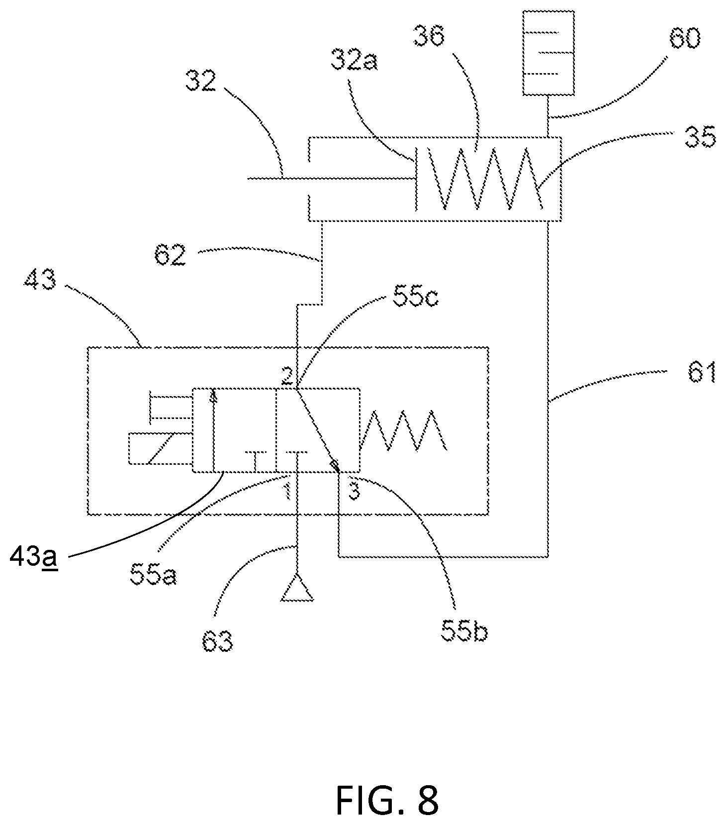 Patent US12403488 Figure 12 – Liquid dispensing system with pressurized air operated liquid control pistons