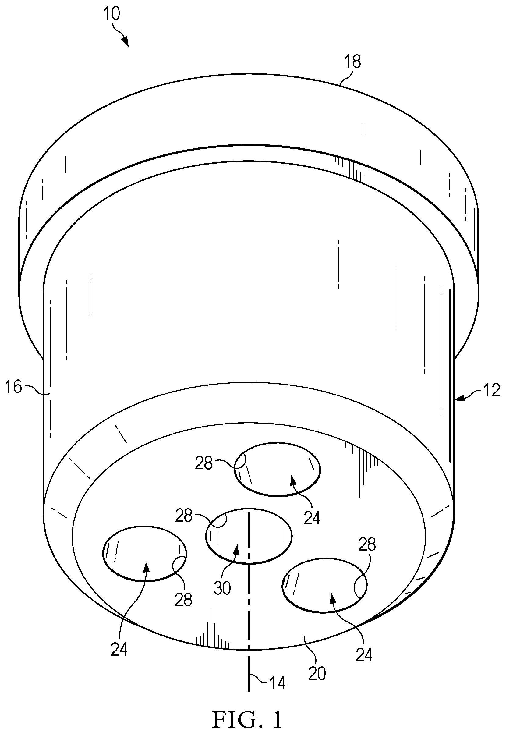 Patent US12403490 Figure 1 – Powder coating nozzle
