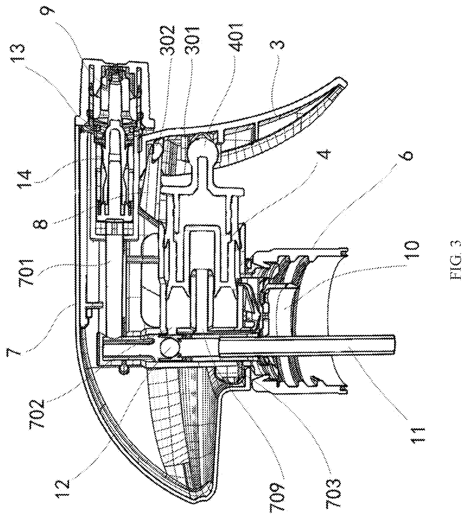 Patent US12403493 Figure 2 – All-plastic spray gun