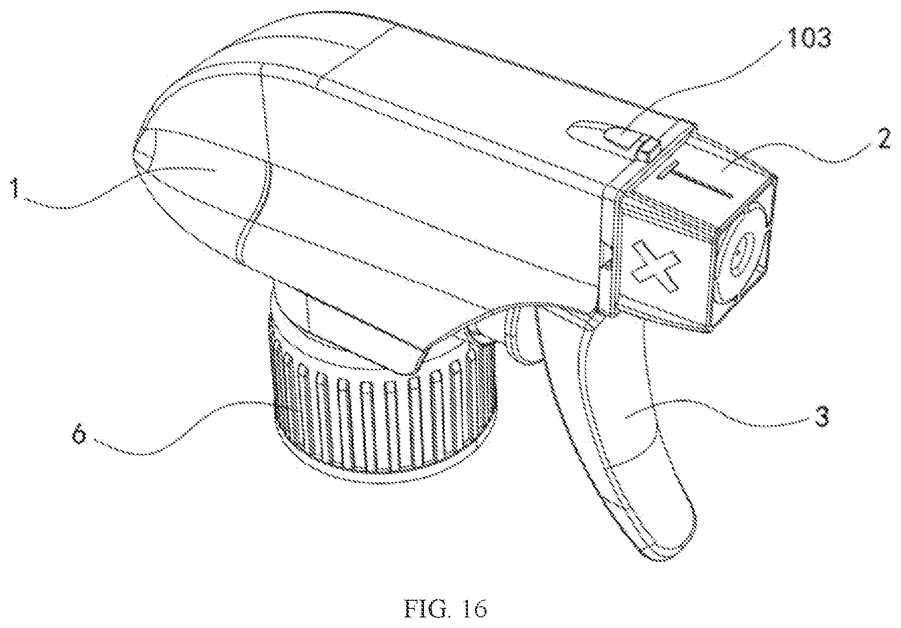 Patent US12403493 Figure 12 – All-plastic spray gun