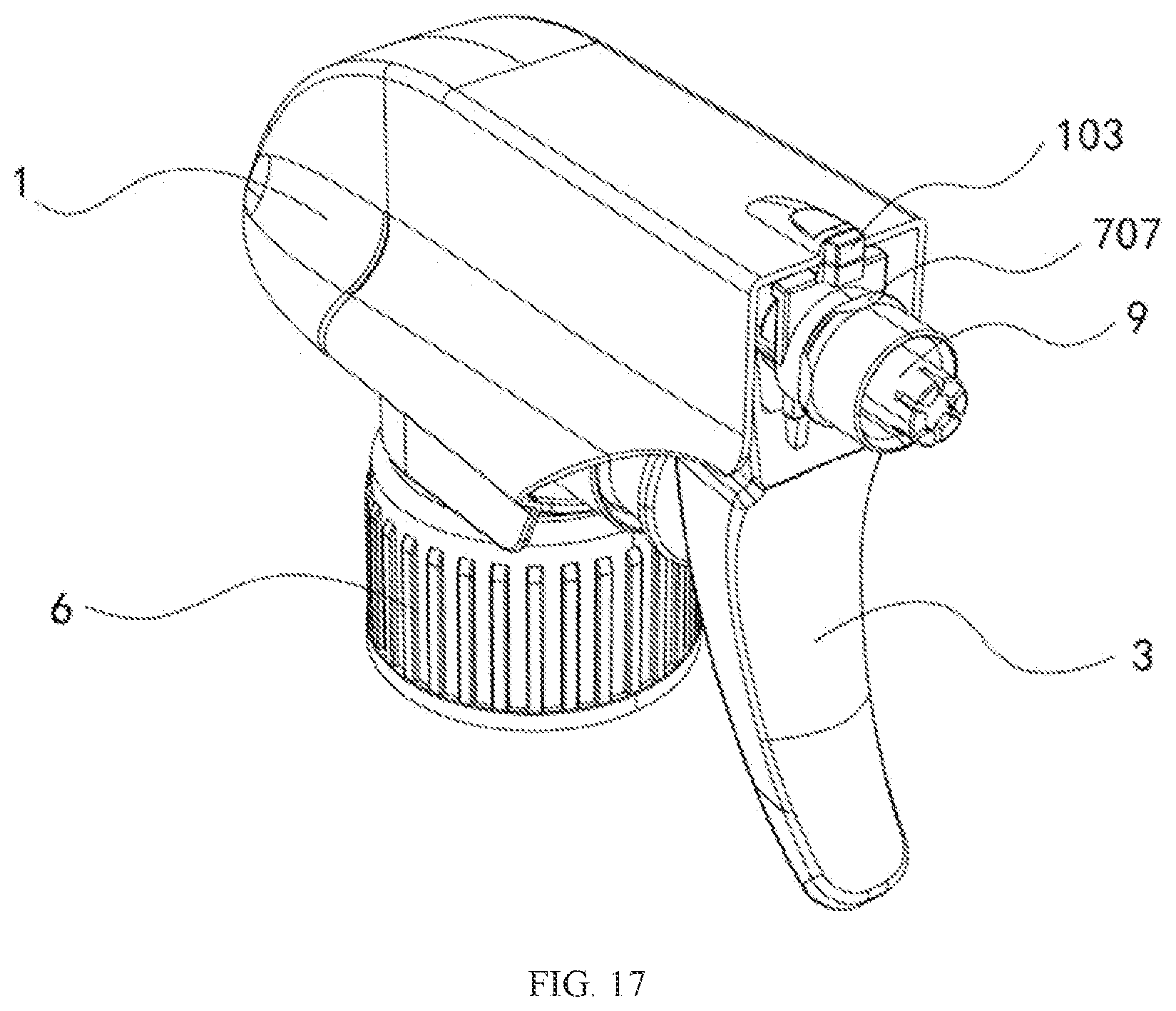 Patent US12403493 Figure 13 – All-plastic spray gun