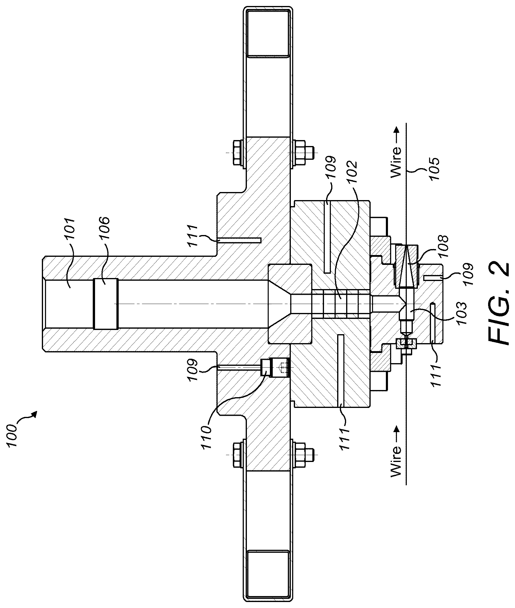 Patent US12403503 Figure 2 – Method and control system for applying a polymer coating material to a wire using a coating apparatus