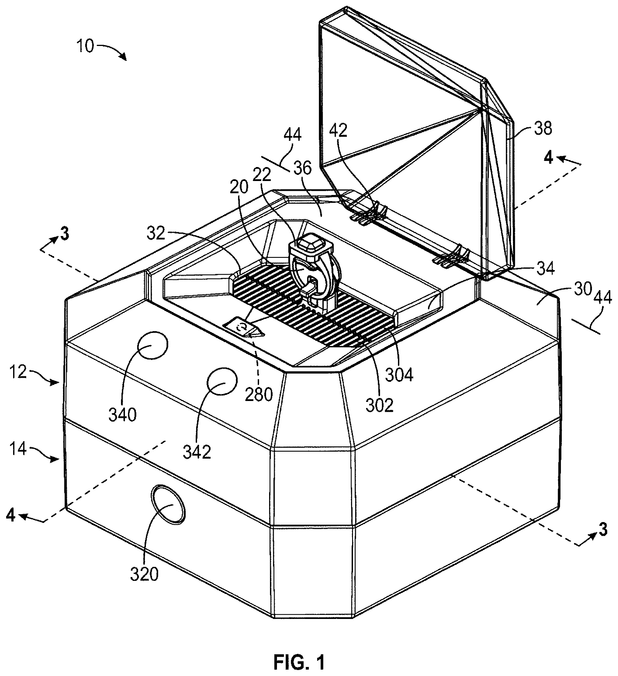 Patent US12403512 Figure 1 – Jewelry cleaning device