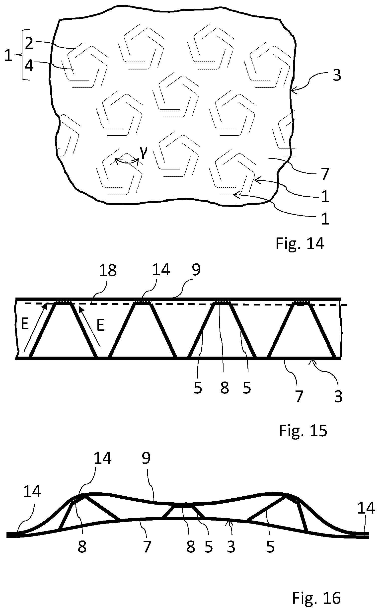 Patent US12403517 Figure 5 – Spacer structure, sandwich construction with a spacer structure of this kind and method for producing a spacer structure of this kind