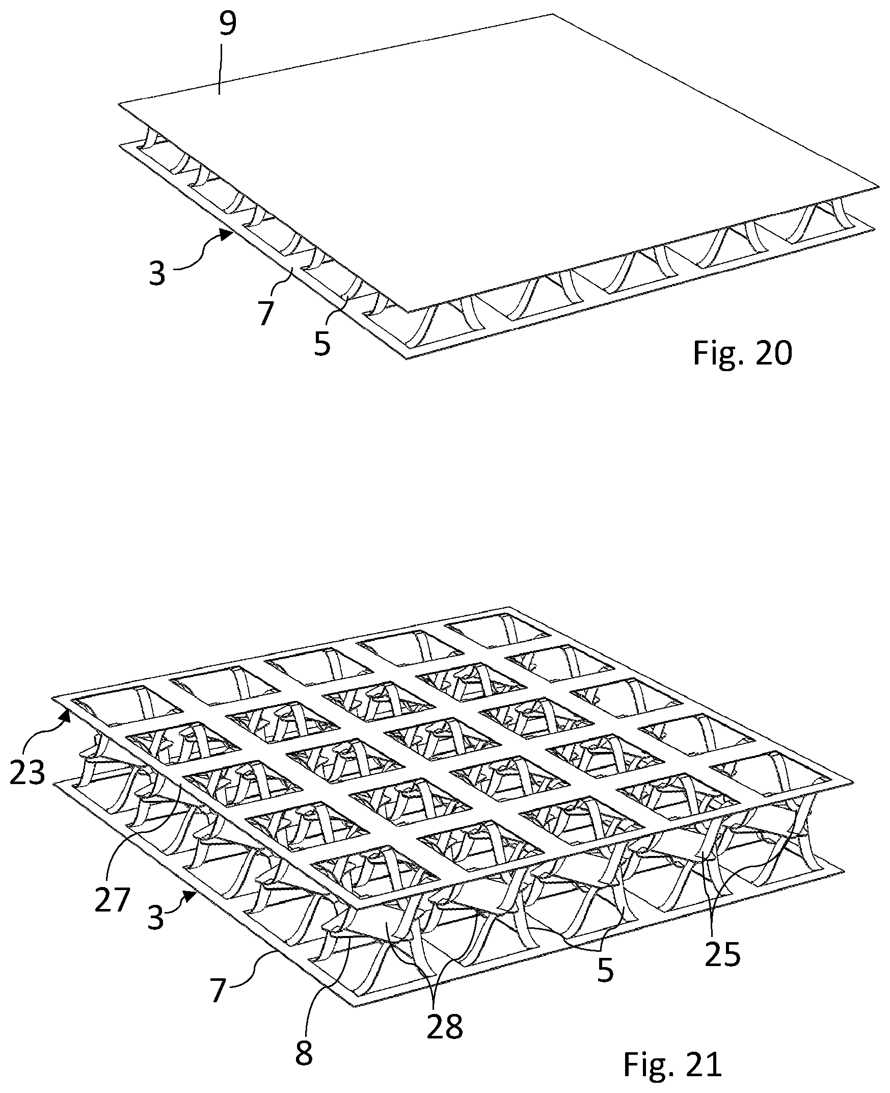 Patent US12403517 Figure 7 – Spacer structure, sandwich construction with a spacer structure of this kind and method for producing a spacer structure of this kind