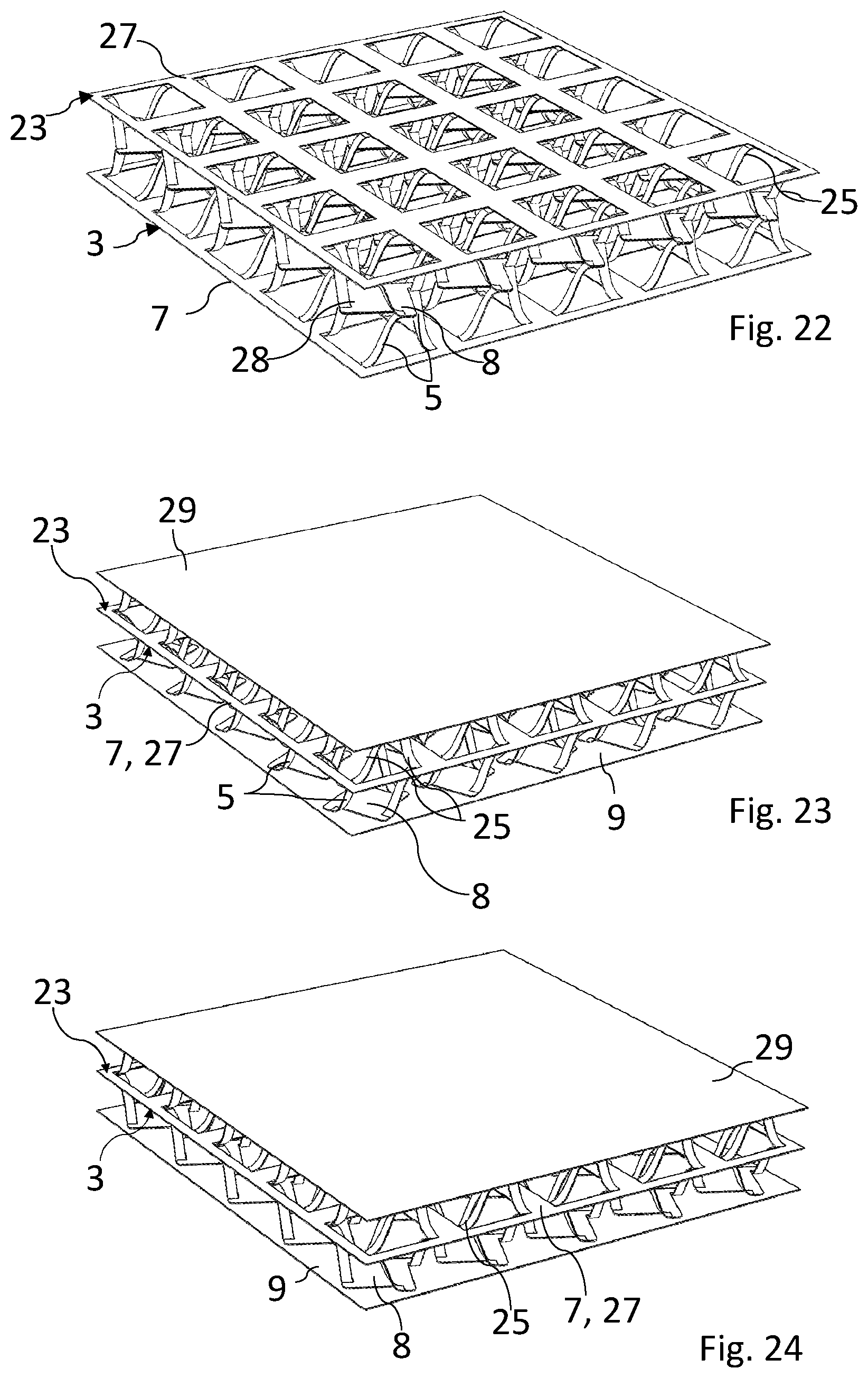 Patent US12403517 Figure 8 – Spacer structure, sandwich construction with a spacer structure of this kind and method for producing a spacer structure of this kind