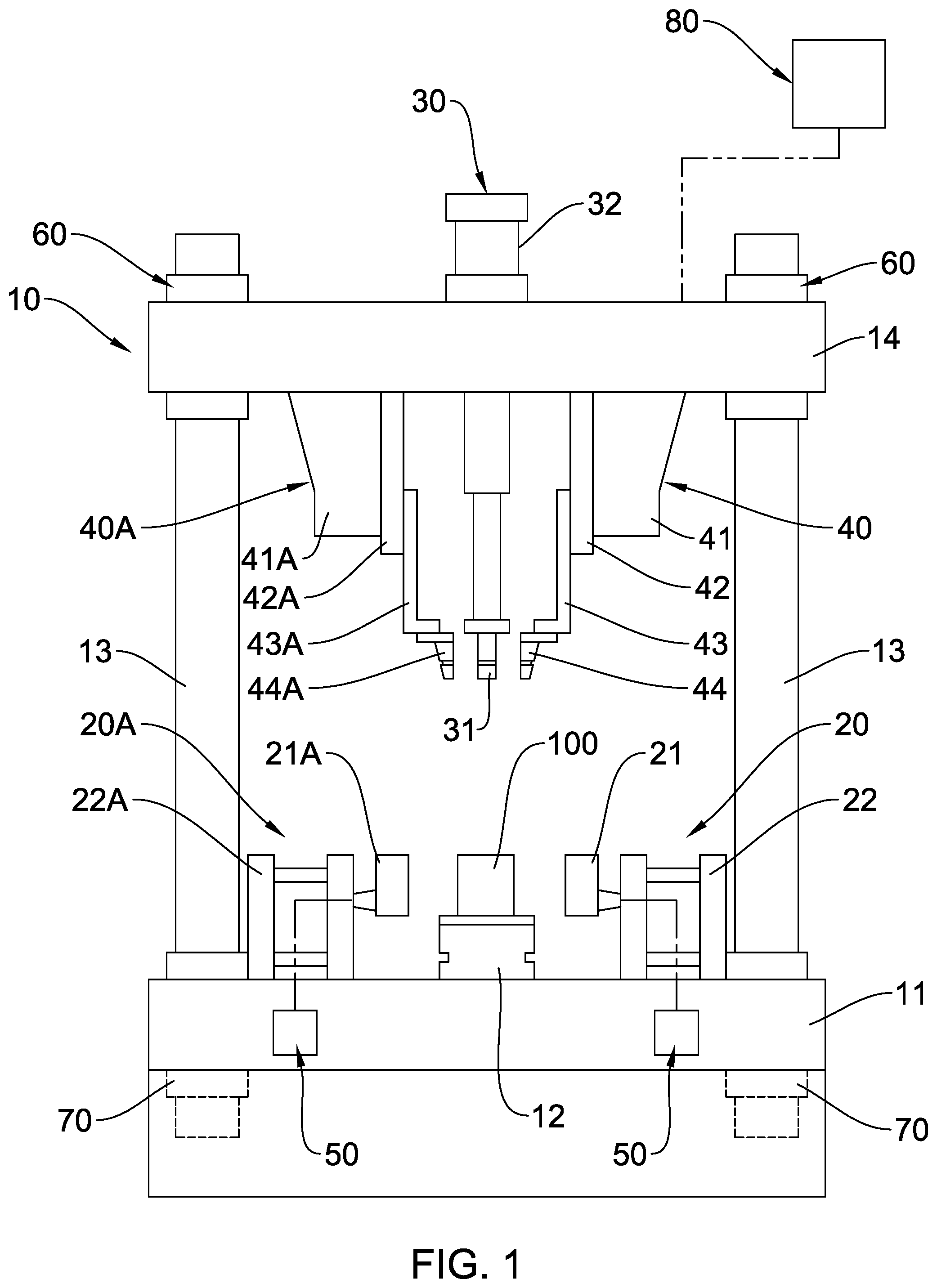 Patent US12403527 Figure 1 – Molding apparatus