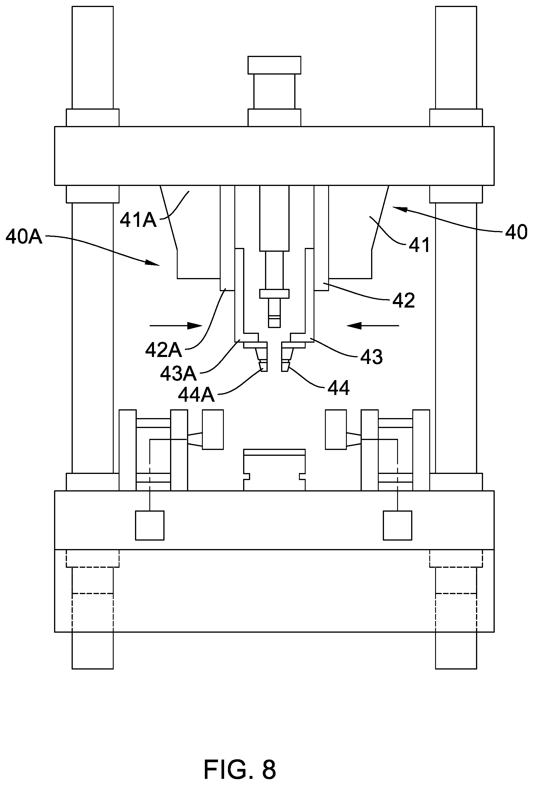 Patent US12403527 Figure 8 – Molding apparatus