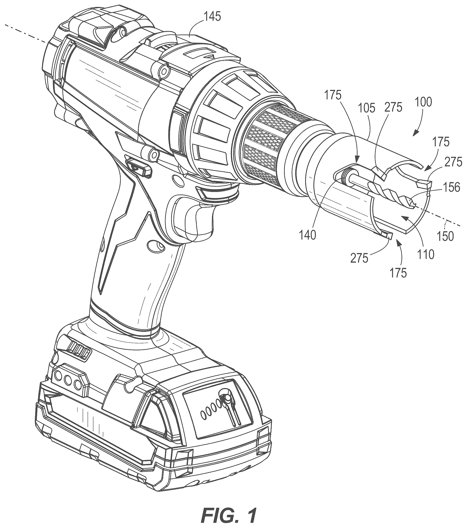 Patent US12403538 Figure 1 – Hole saw