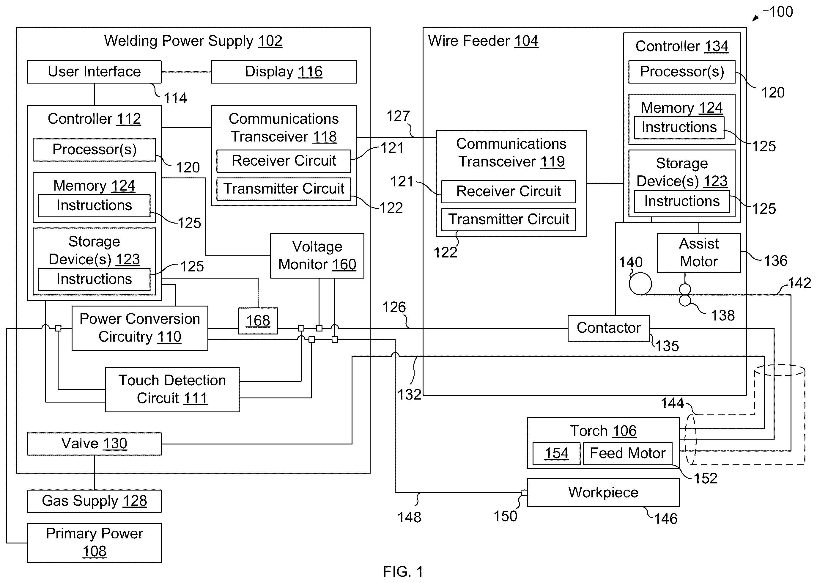 Patent US12403543 Figure 1 – Systems and methods to start arc welding