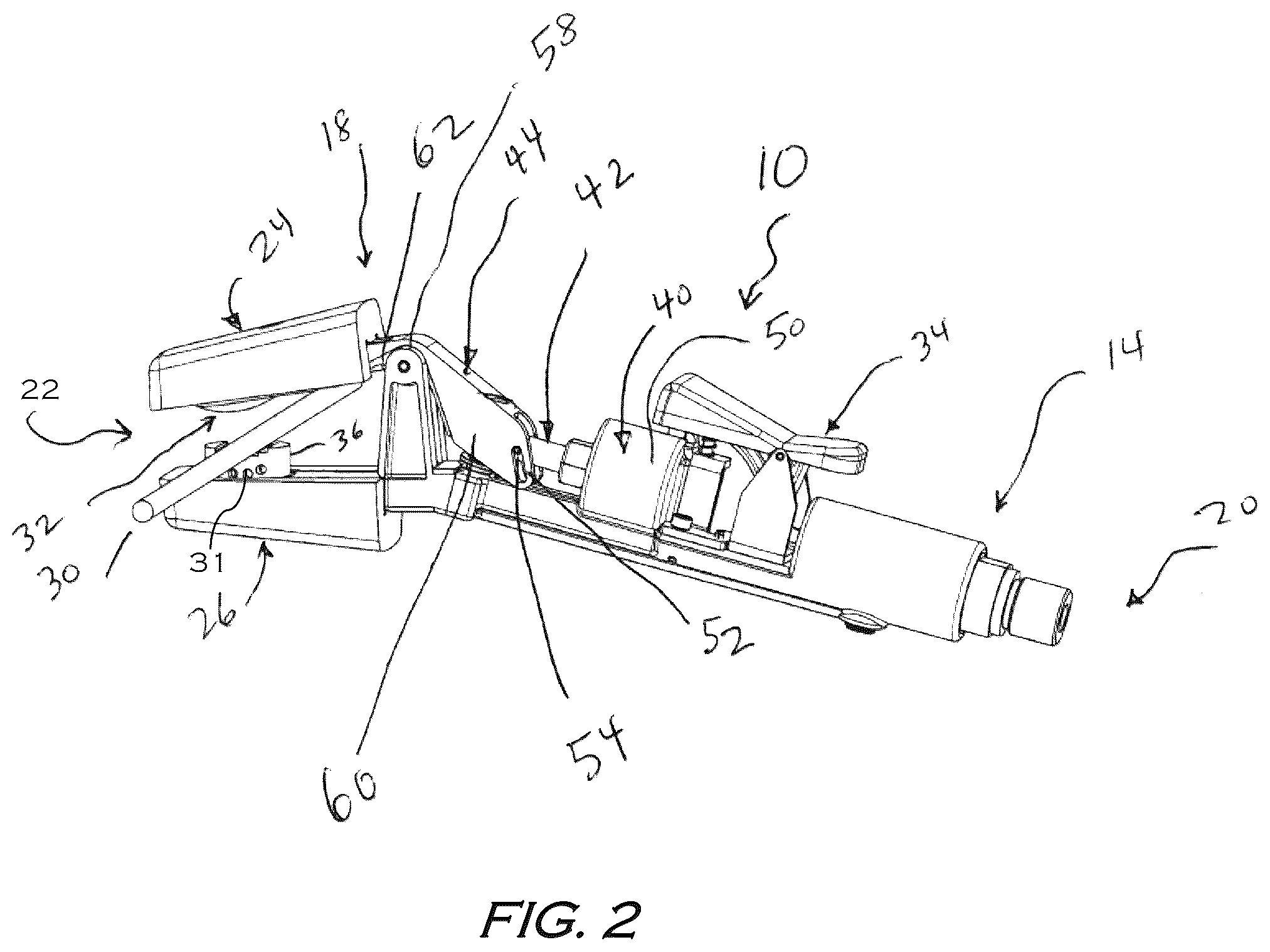 Patent US12403544 Figure 2 – Torch handle including pneumatically operated jaw