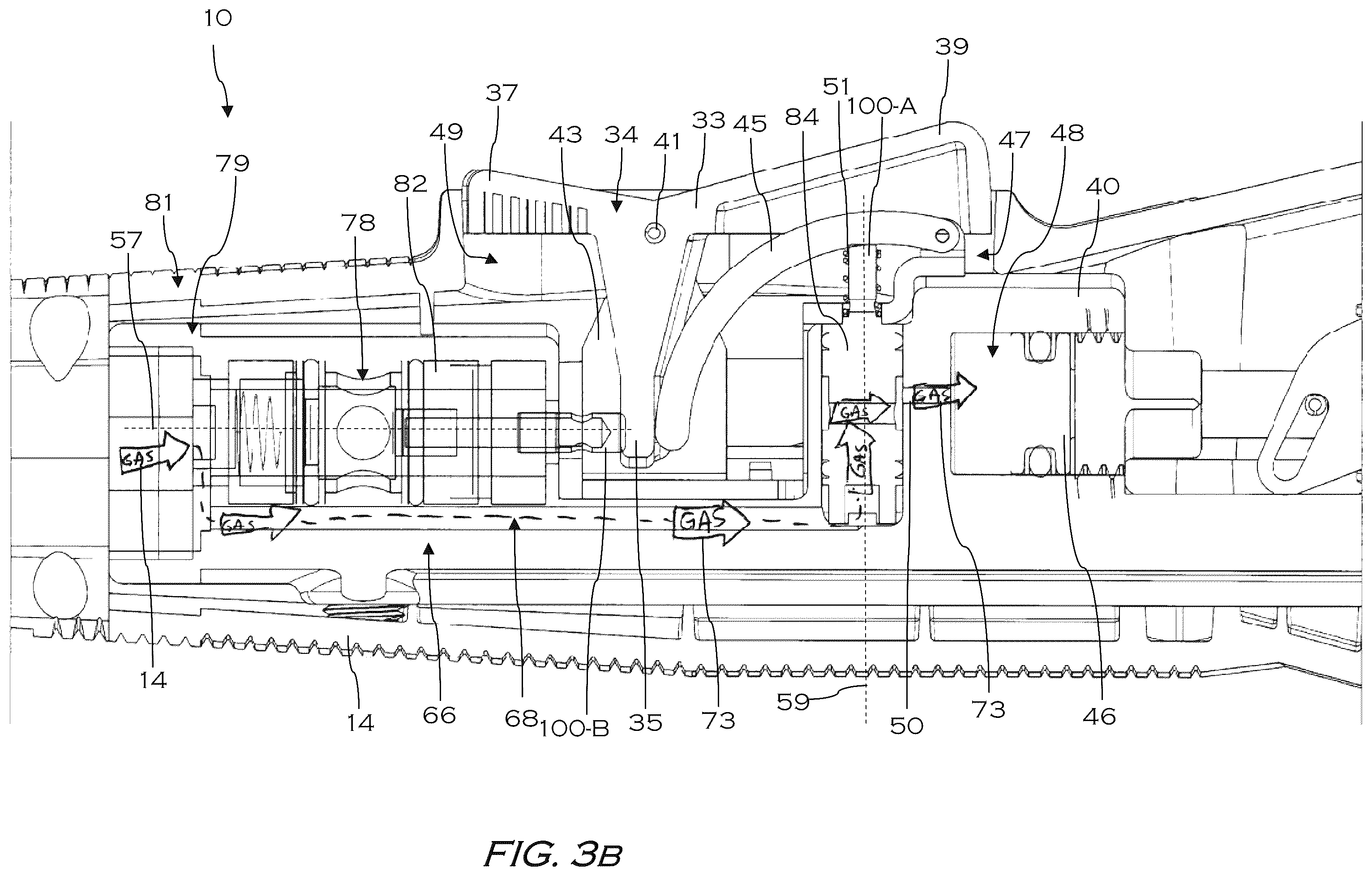 Patent US12403544 Figure 4 – Torch handle including pneumatically operated jaw
