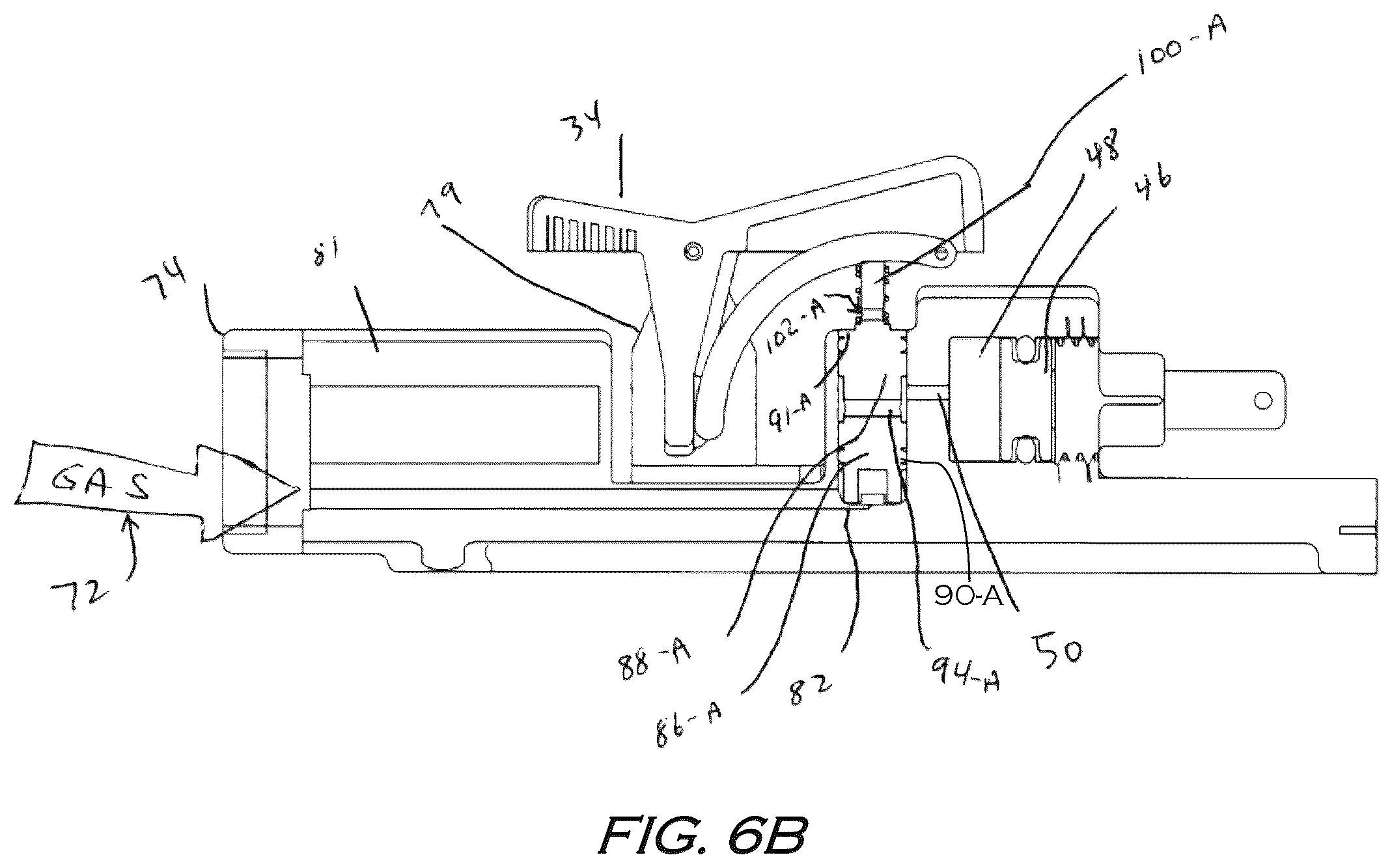 Patent US12403544 Figure 8 – Torch handle including pneumatically operated jaw